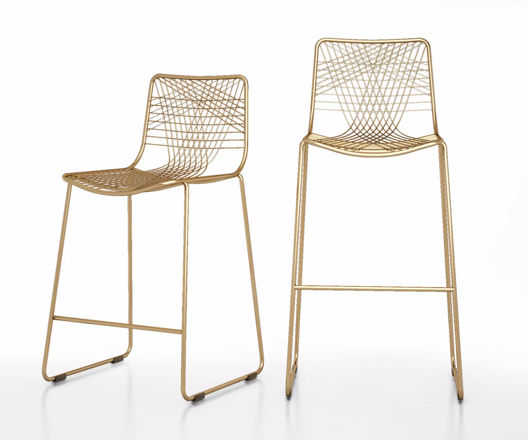 Alpha brass bar stools 3D model_0