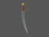 3D model Curved Medieval Sword with Gold Guard VR / AR / low-poly ...
