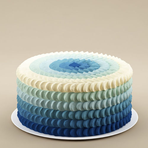 Cake 26 Cake with waves 3D model