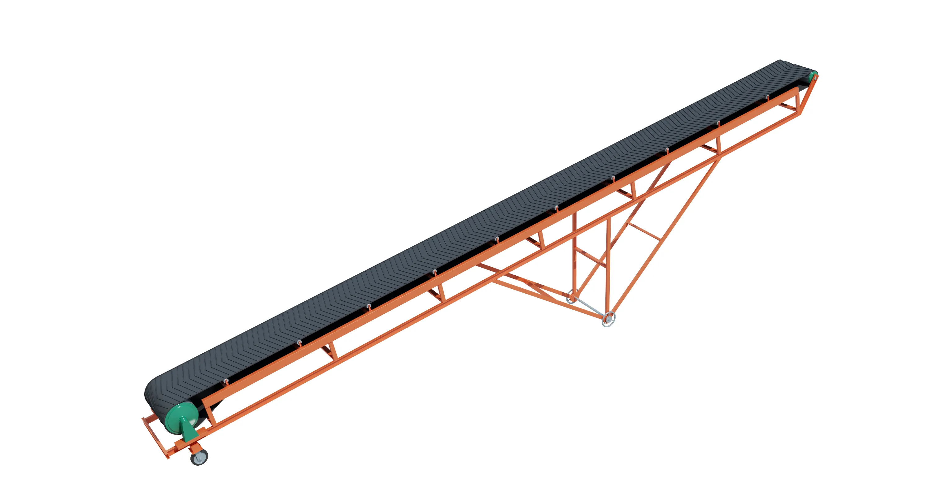 Inclined Belt Conveyor Free low-poly 3D model