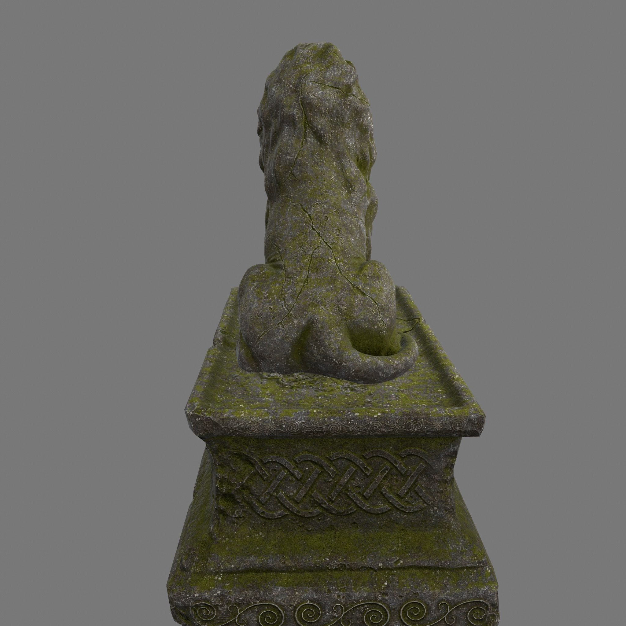 Lion Statue Low-poly 3D model_10