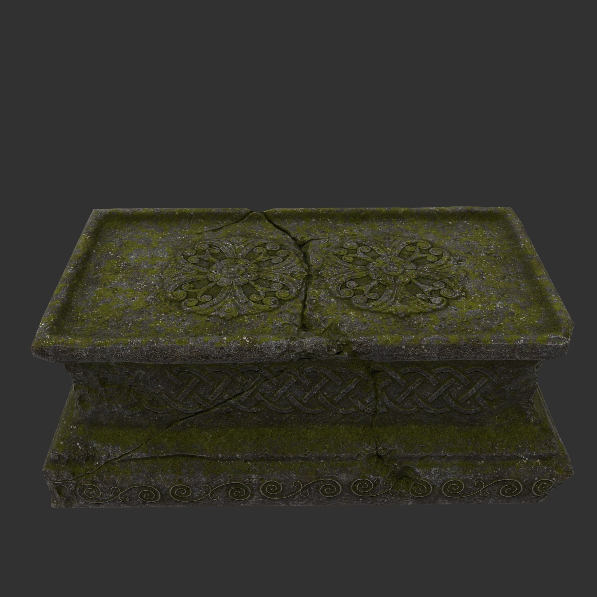 Lion Statue Low-poly 3D model_3