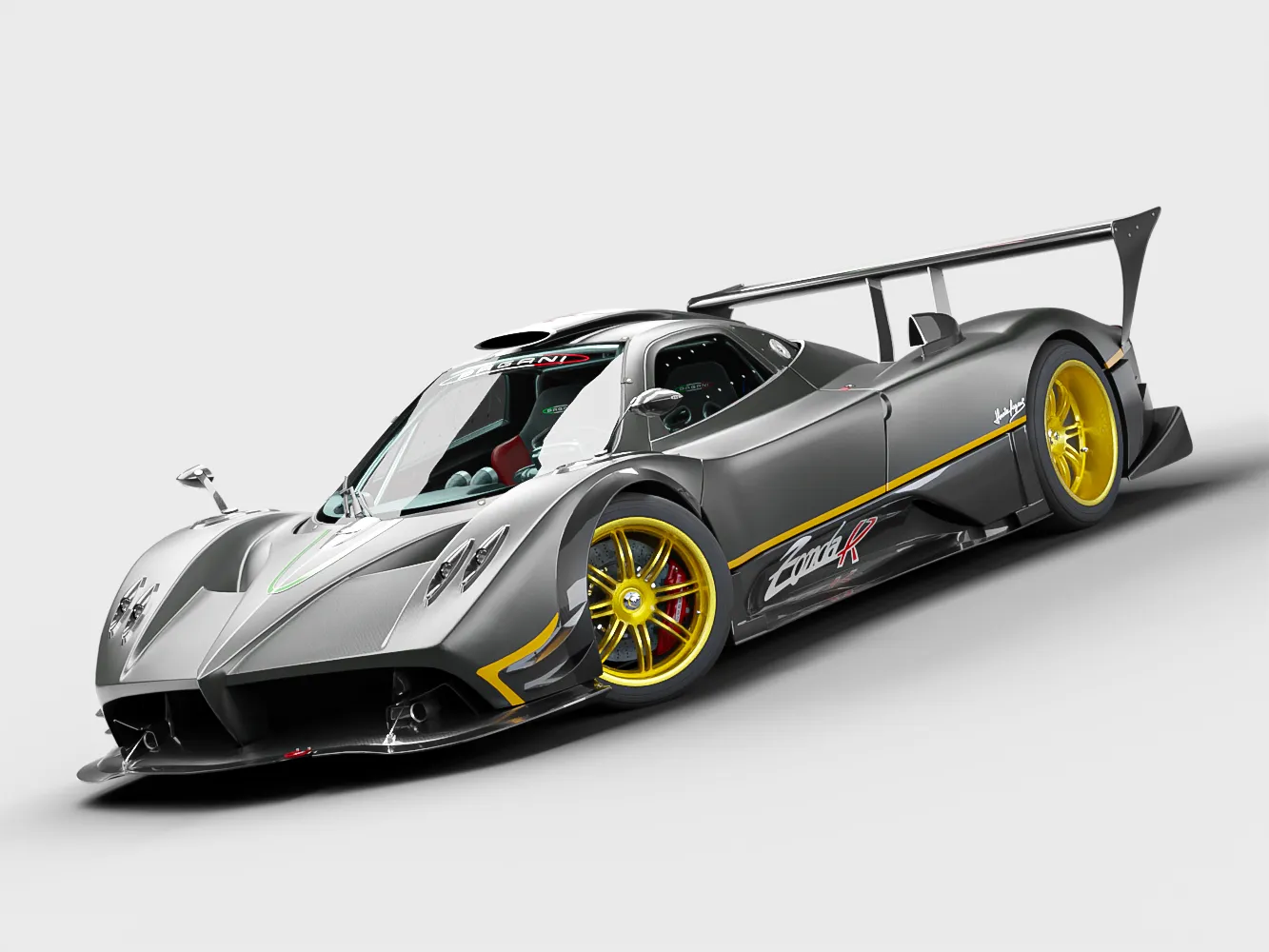 PAGANI ZONDA R 2009 RIGGED ANIMATED 3D model