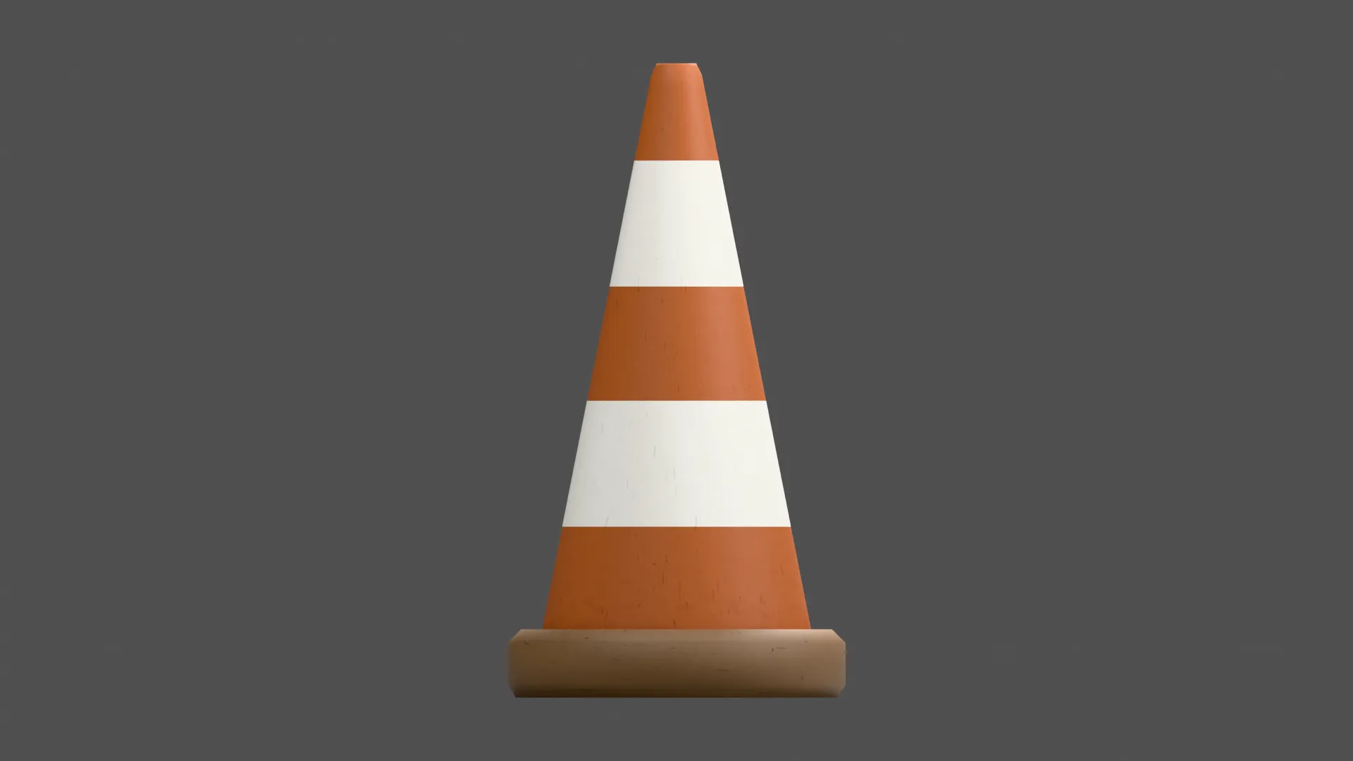 Tall Weathered Traffic Cone with Round Base Low-poly 3D model