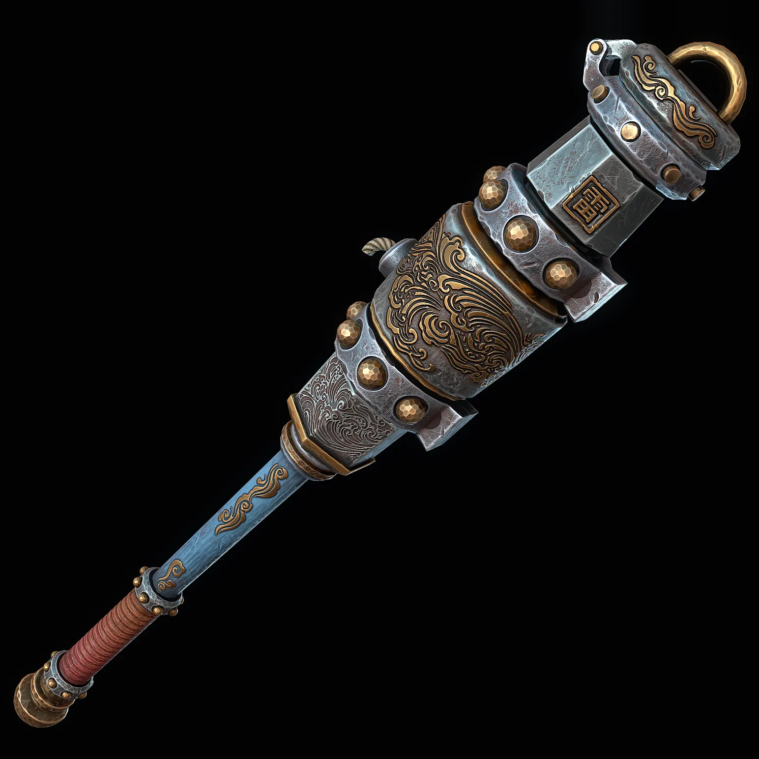 Ornate Mace Cannon Low-poly 3D model