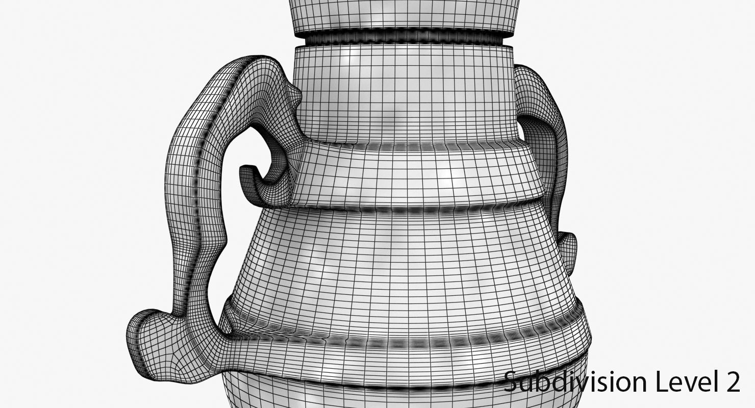 Old bronze jar Low-poly 3D model_12