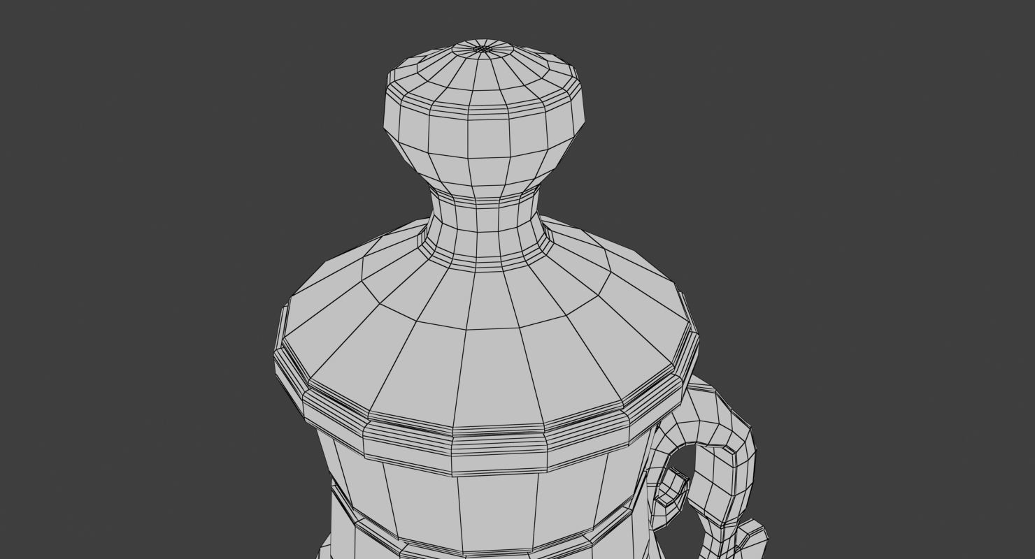 Old bronze jar Low-poly 3D model_7