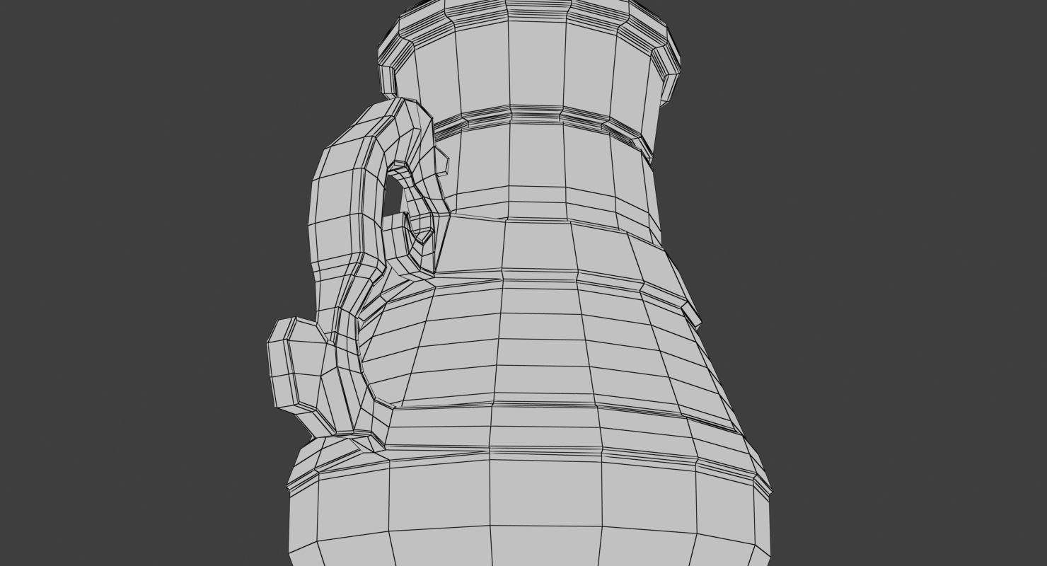 Old bronze jar Low-poly 3D model_5