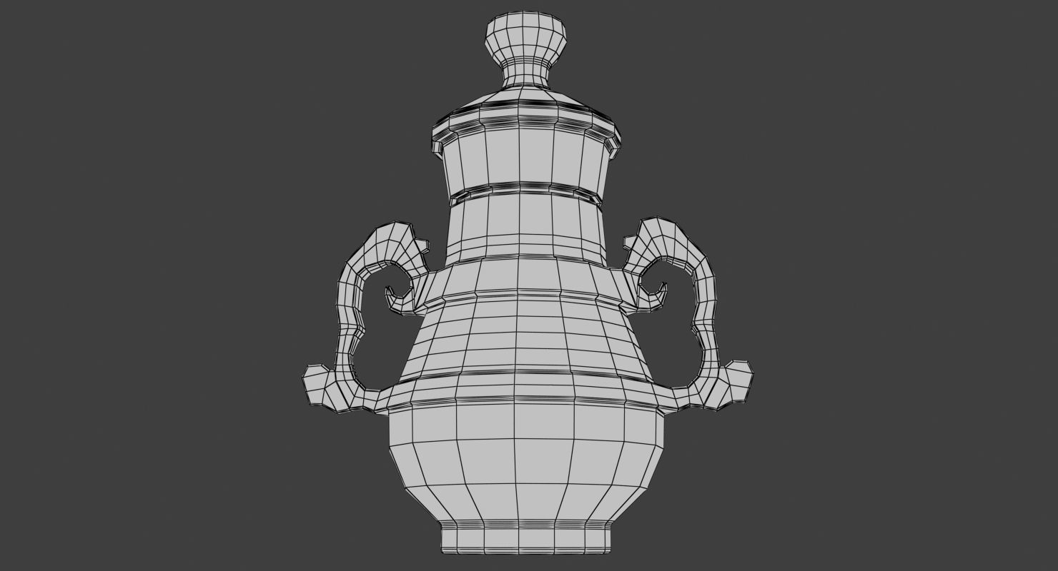 Old bronze jar Low-poly 3D model_3