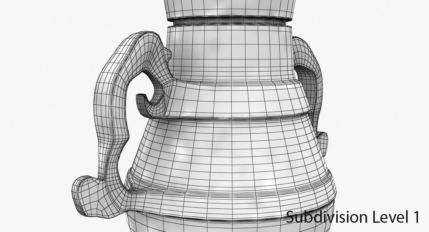 Old bronze jar Low-poly 3D model_11