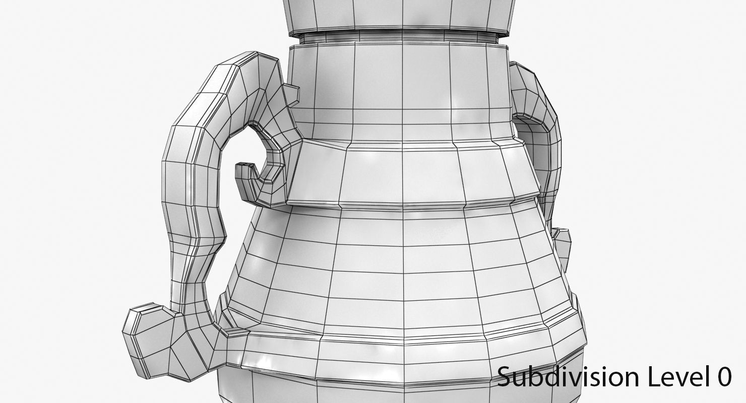 Old bronze jar Low-poly 3D model_10