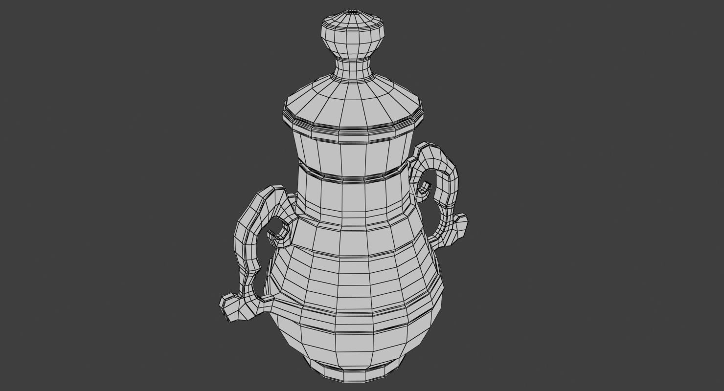 Old bronze jar Low-poly 3D model_1