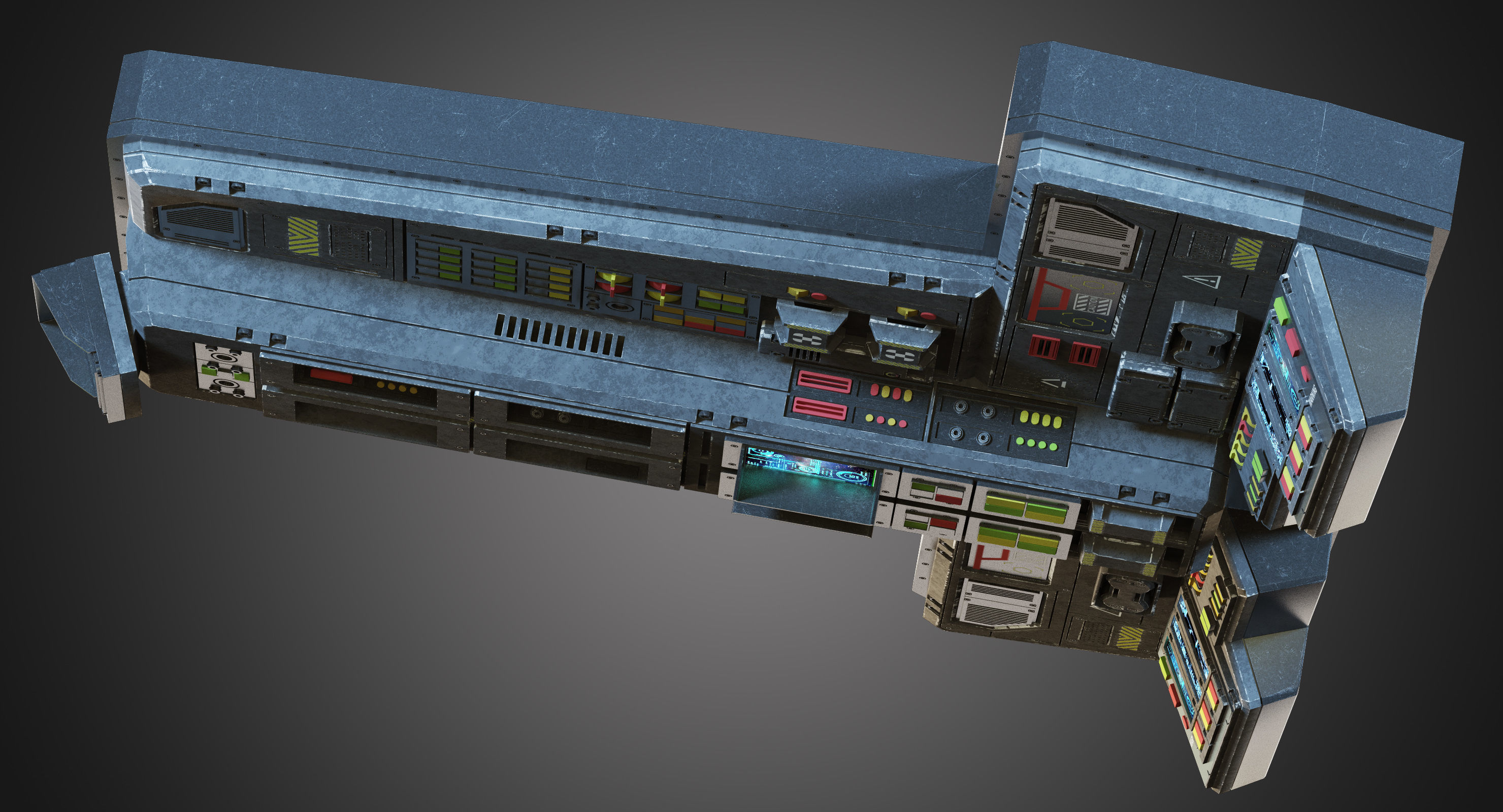 Futuristic console 3D model_4