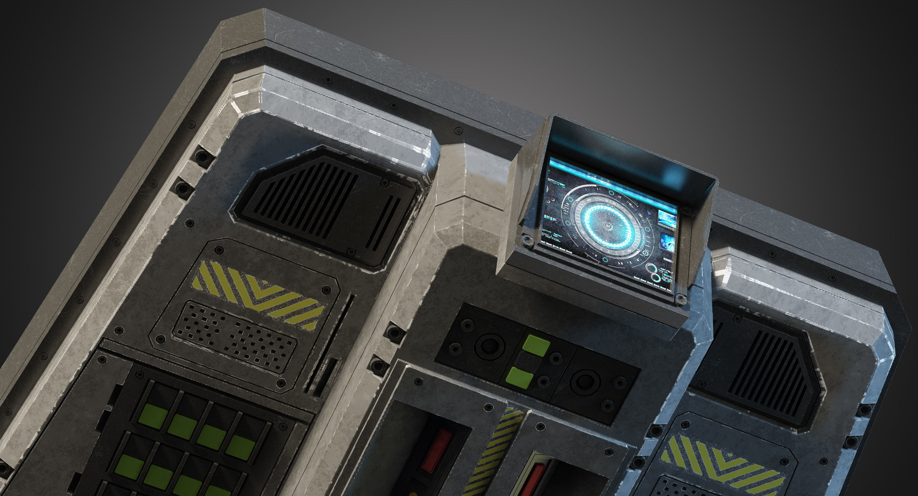 Futuristic console 3D model_5