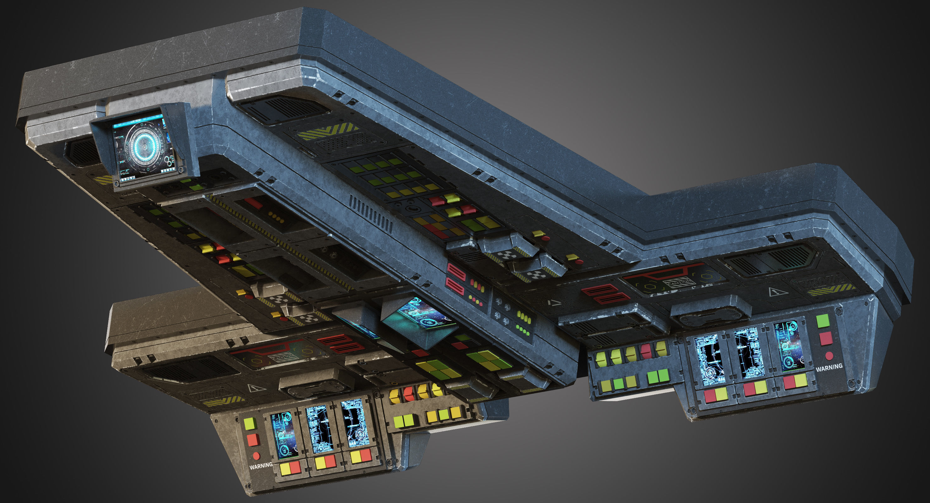 Futuristic console 3D model_1