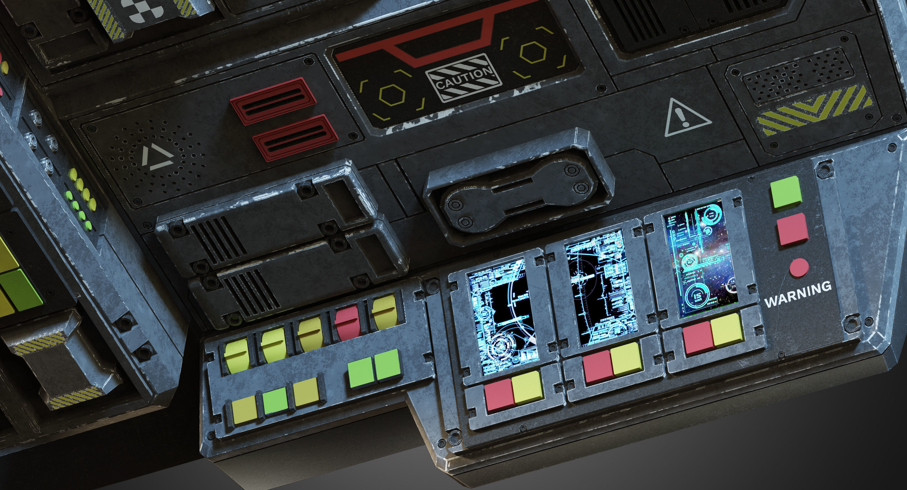 Futuristic console 3D model_7