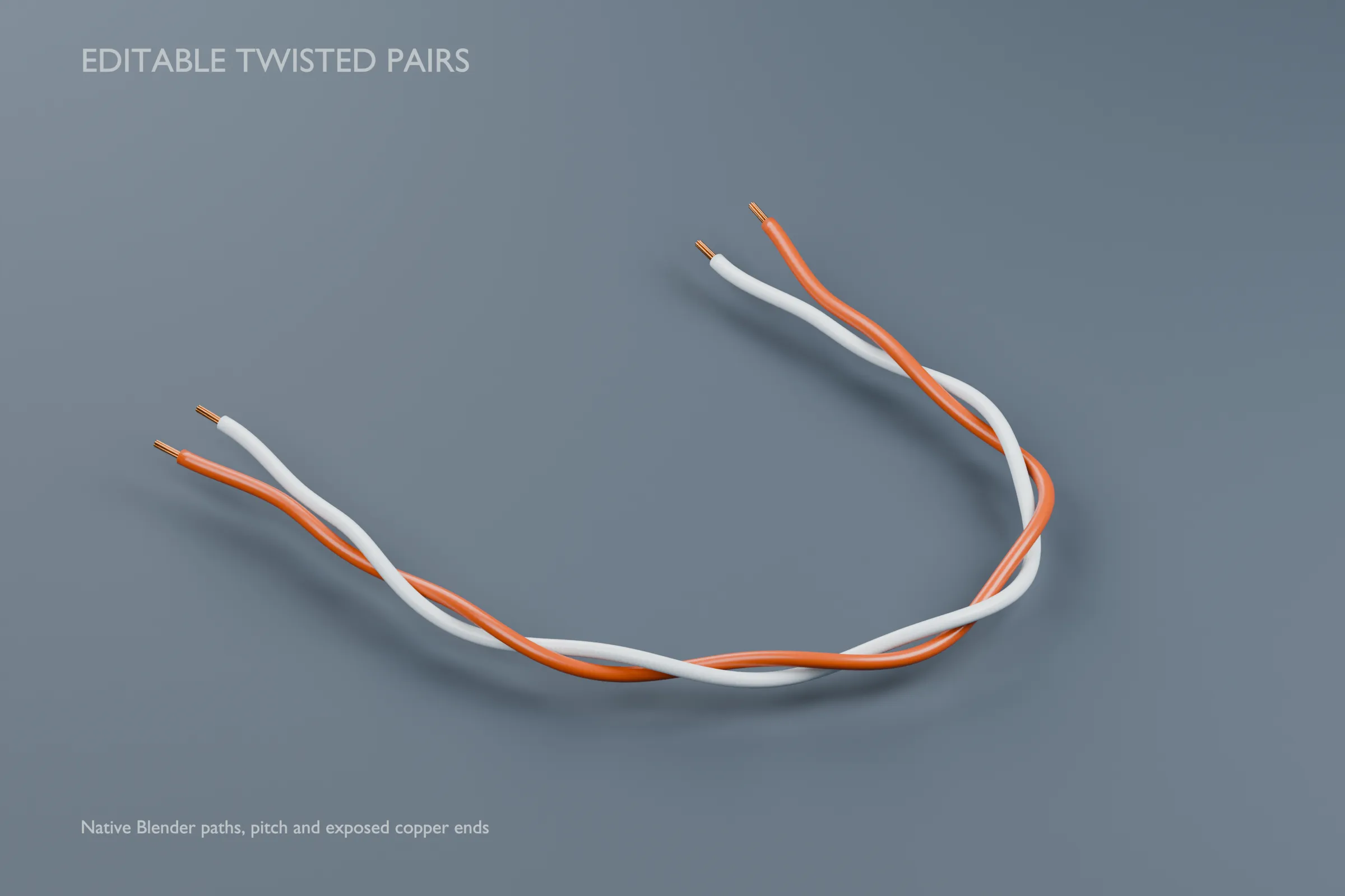 Editable Twisted Pair Wires - Blender Routes 3D model