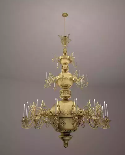 gold chandelier 3D model