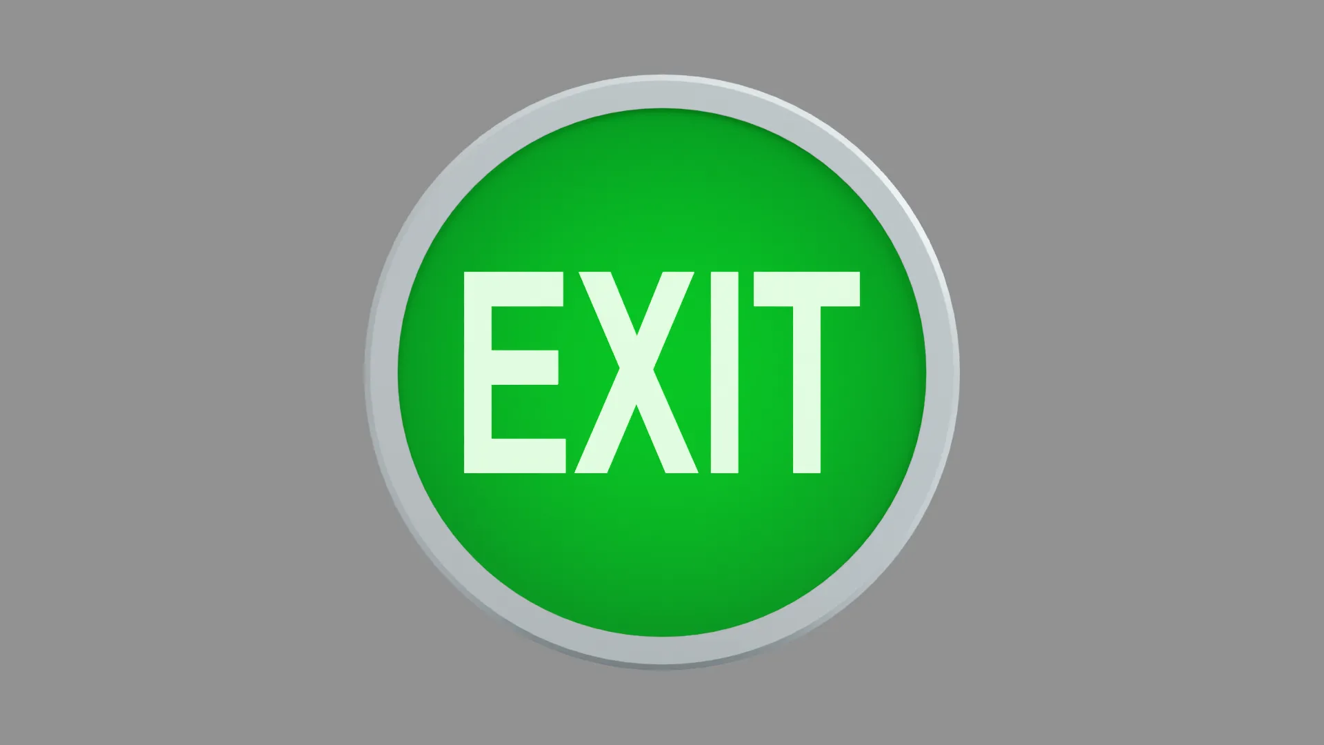Exit Sign Real 3D model Green Circular Exit Sign with White Border VR / AR / low-poly ...