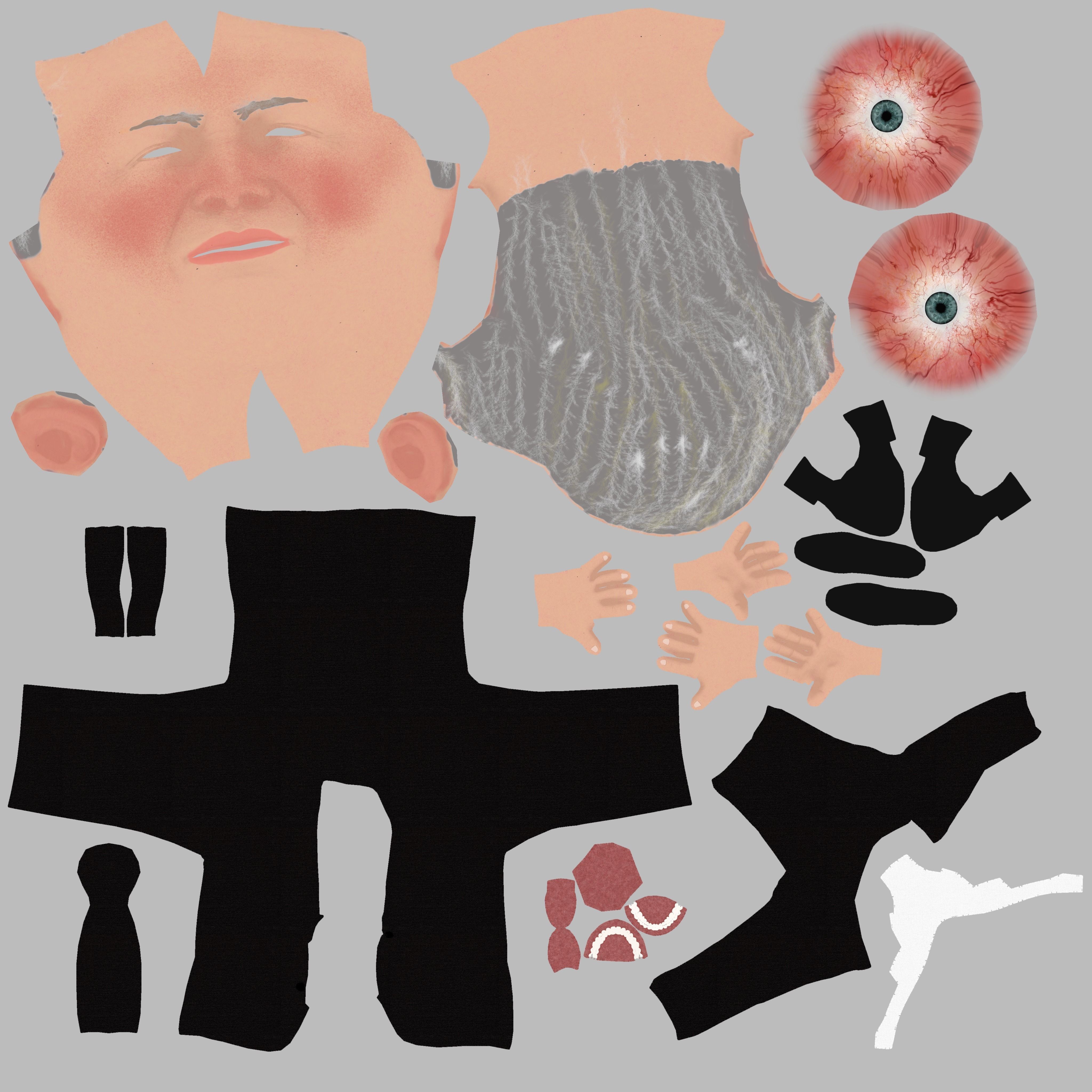 Al Gore caricature  Low-poly 3D model_17