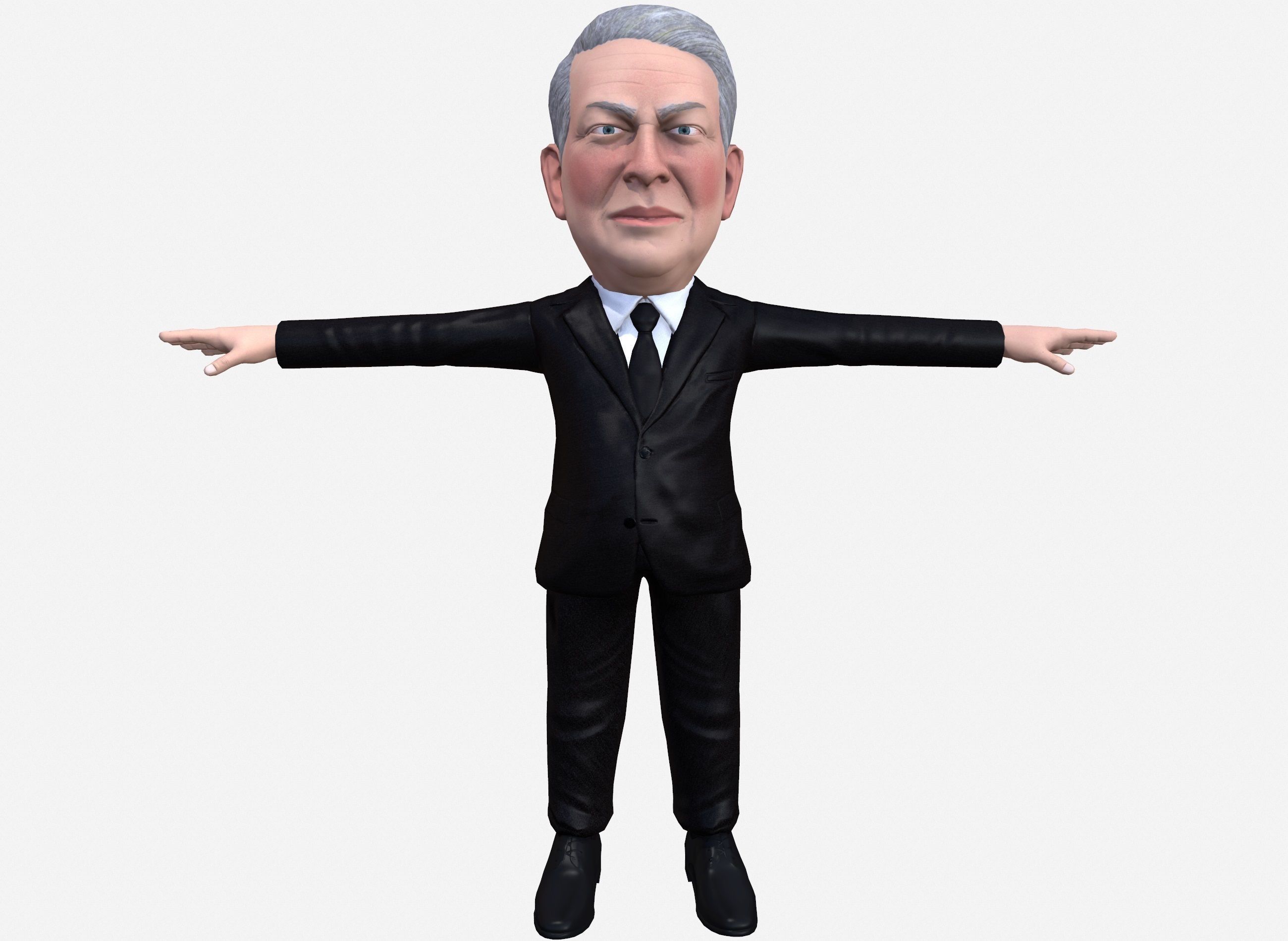 Al Gore caricature  Low-poly 3D model_11