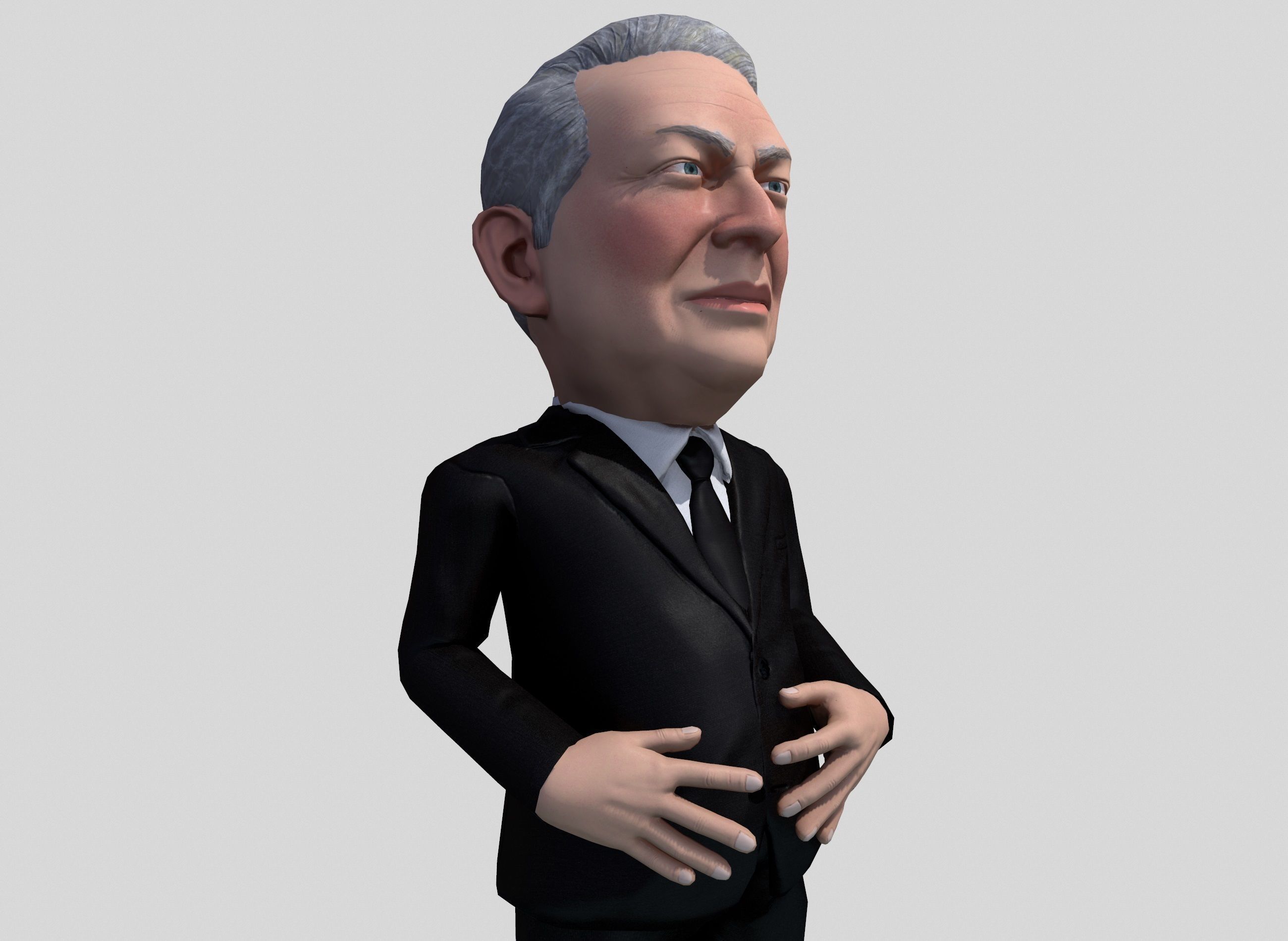 Al Gore caricature  Low-poly 3D model_5