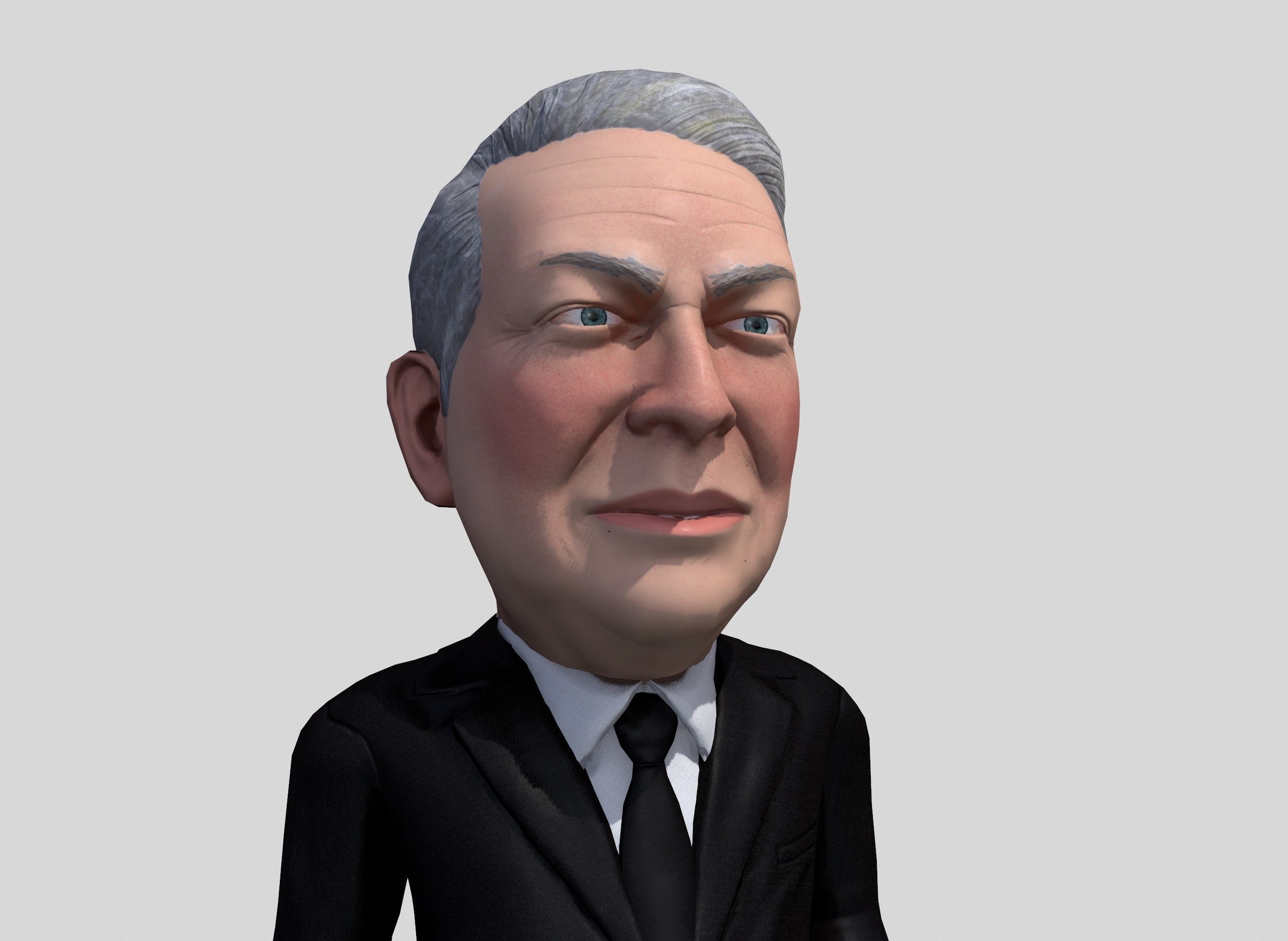 Al Gore caricature  Low-poly 3D model_2