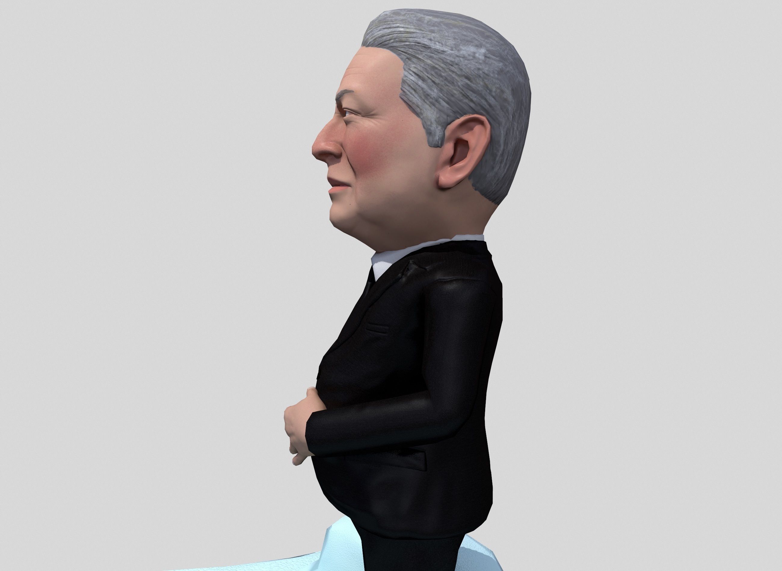 Al Gore caricature  Low-poly 3D model_6
