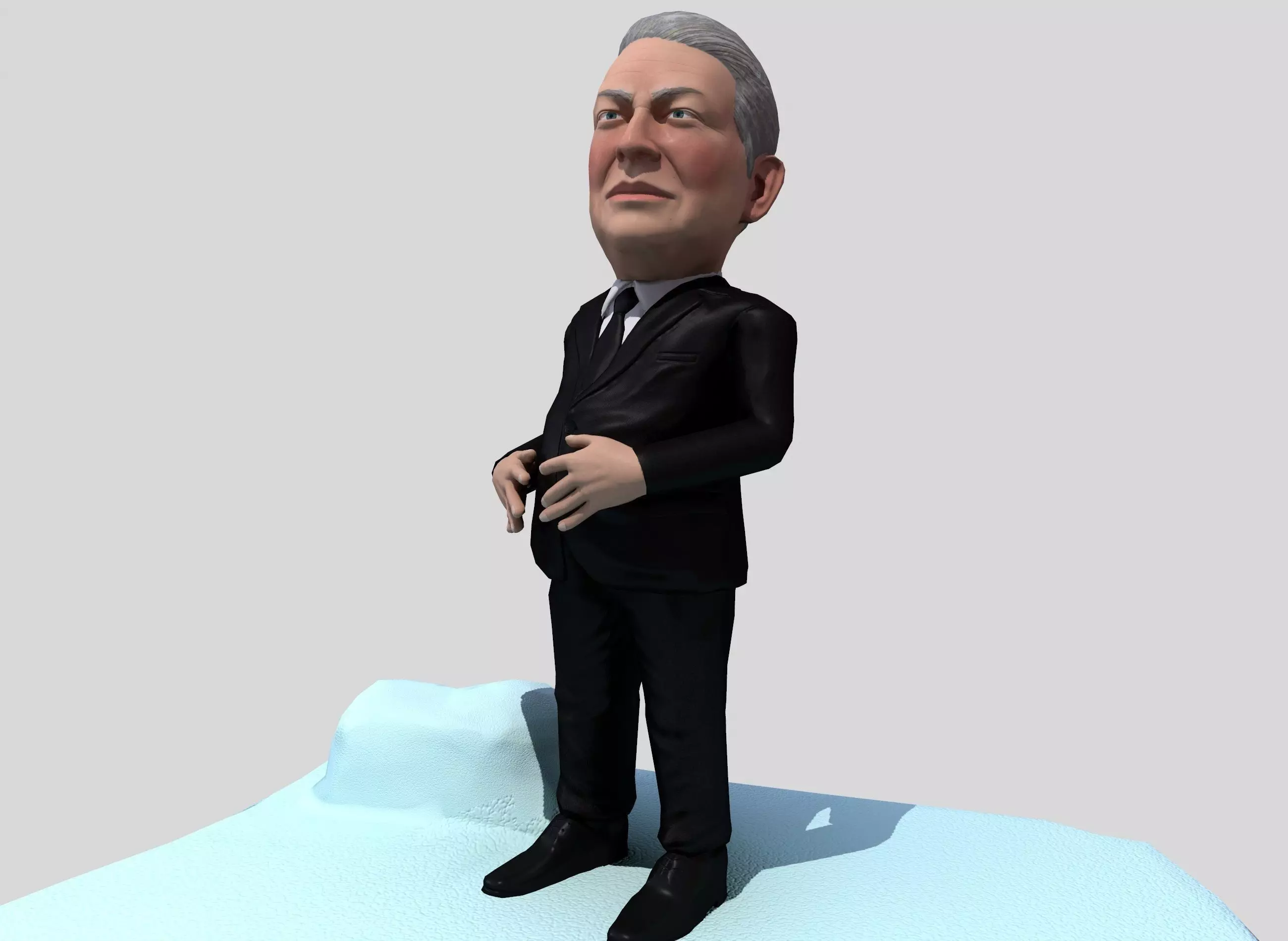 Al Gore caricature  Low-poly 3D model_0