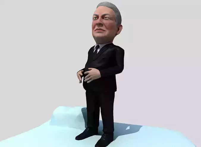 Al Gore caricature  Low-poly 3D model