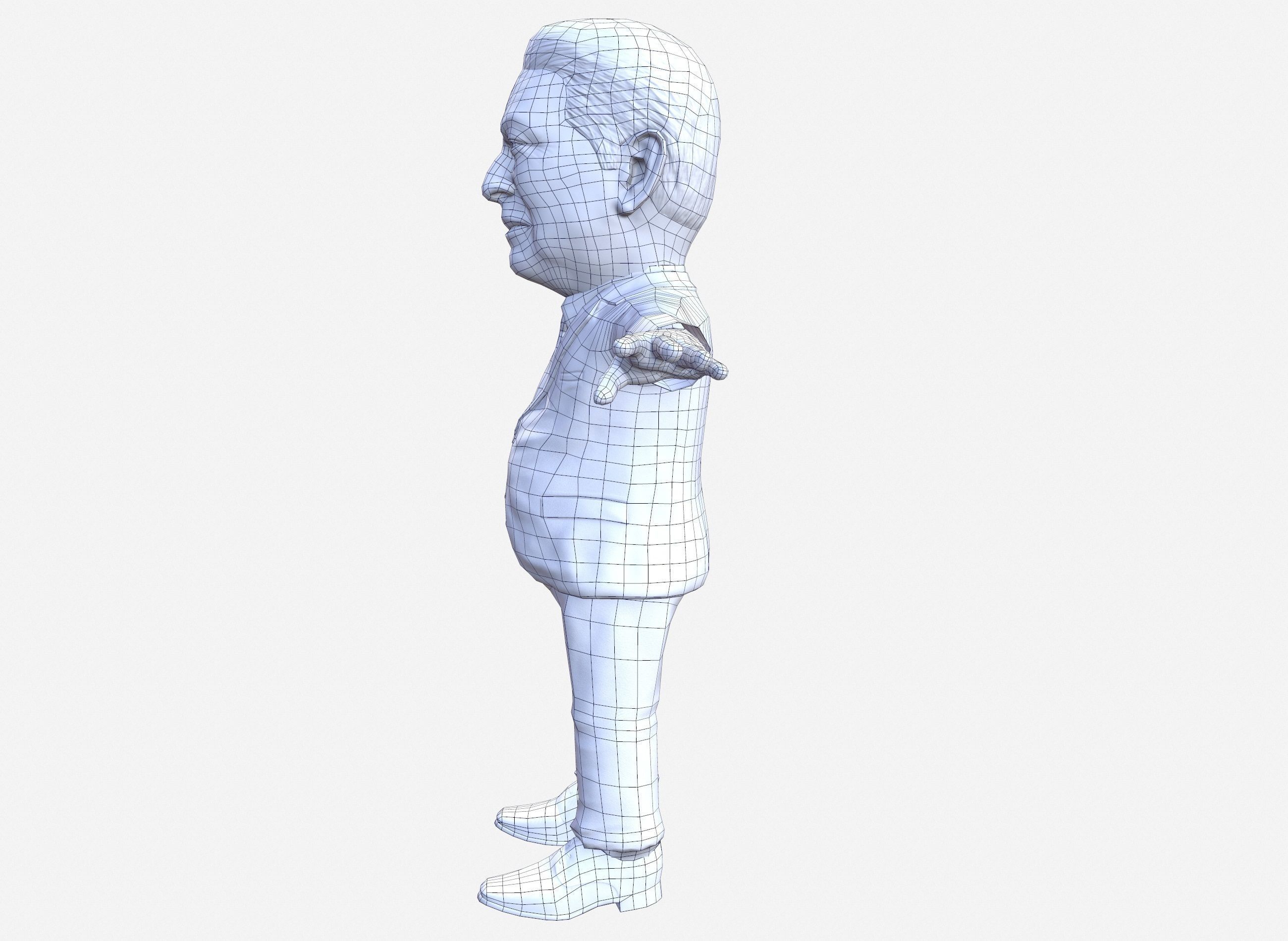 Al Gore caricature  Low-poly 3D model_16