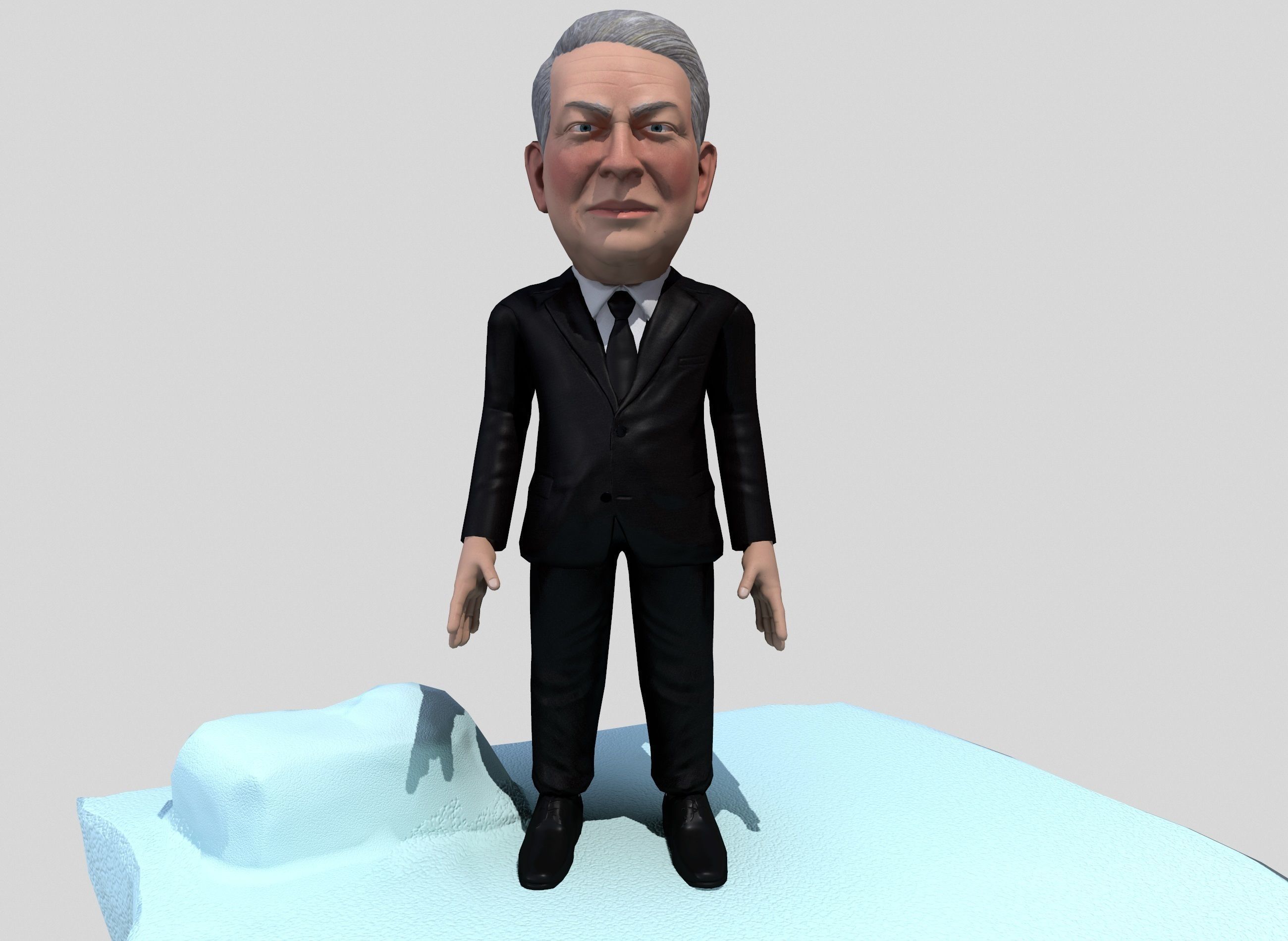 Al Gore caricature  Low-poly 3D model_3