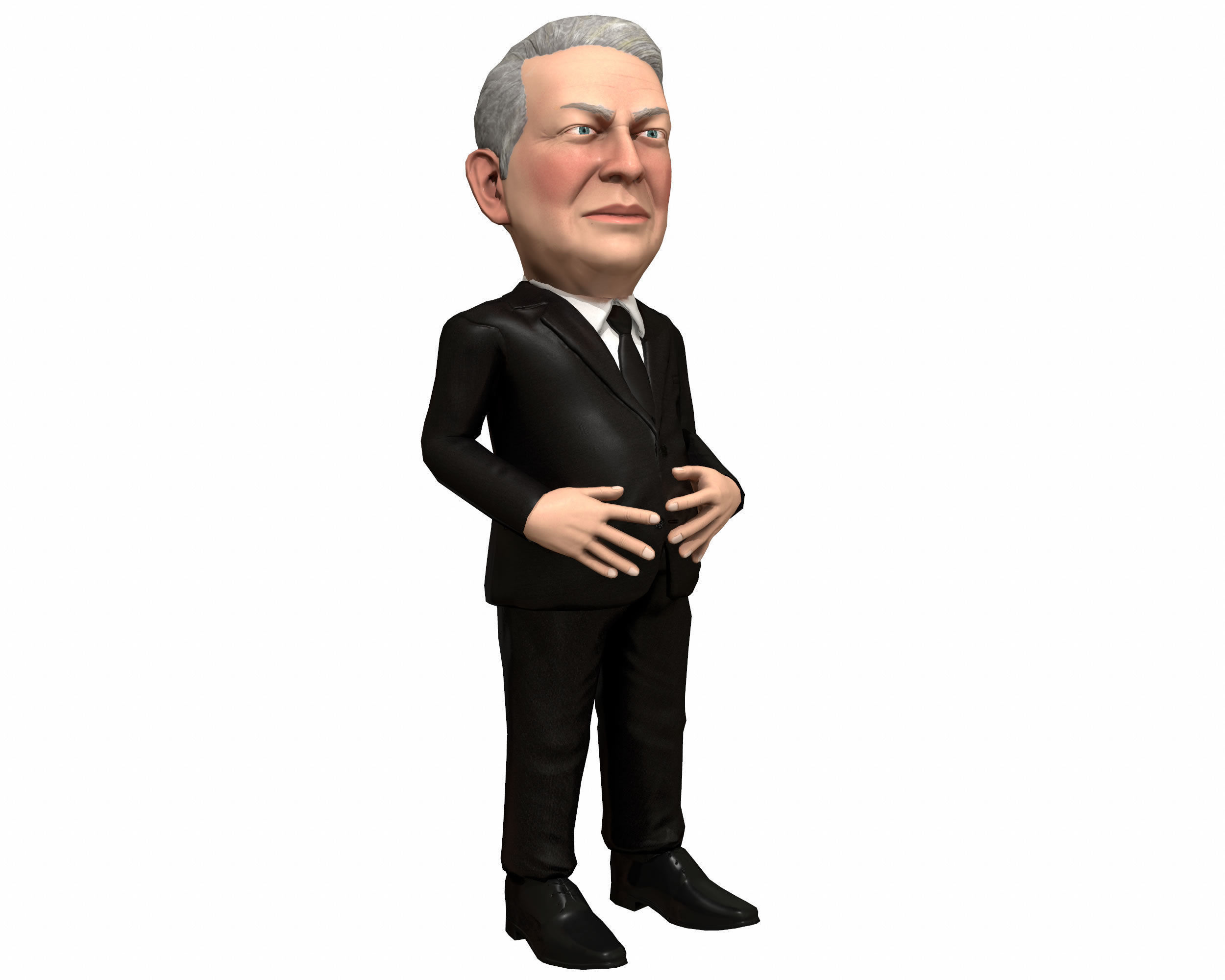 Al Gore caricature  Low-poly 3D model_10