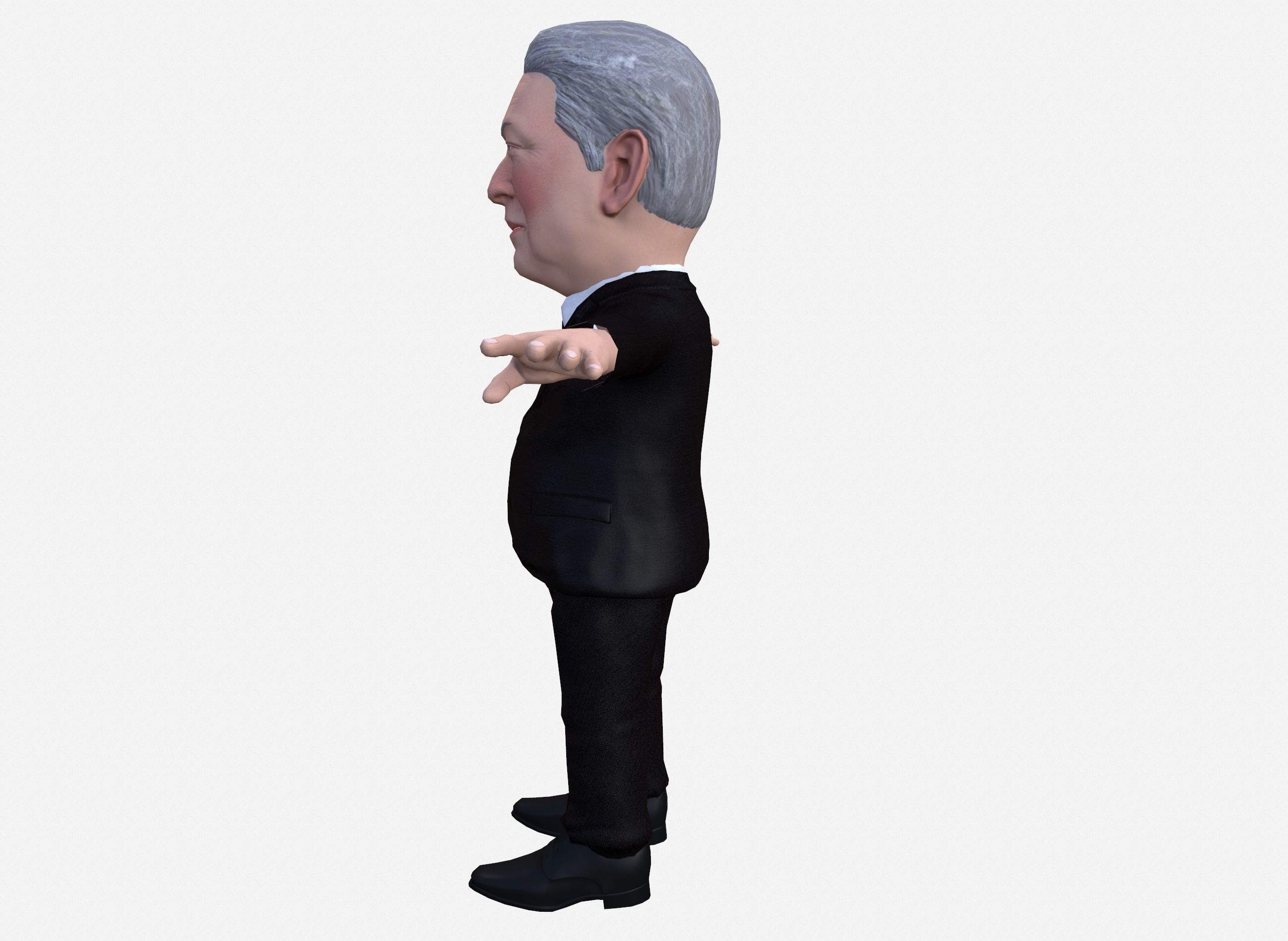 Al Gore caricature  Low-poly 3D model_12