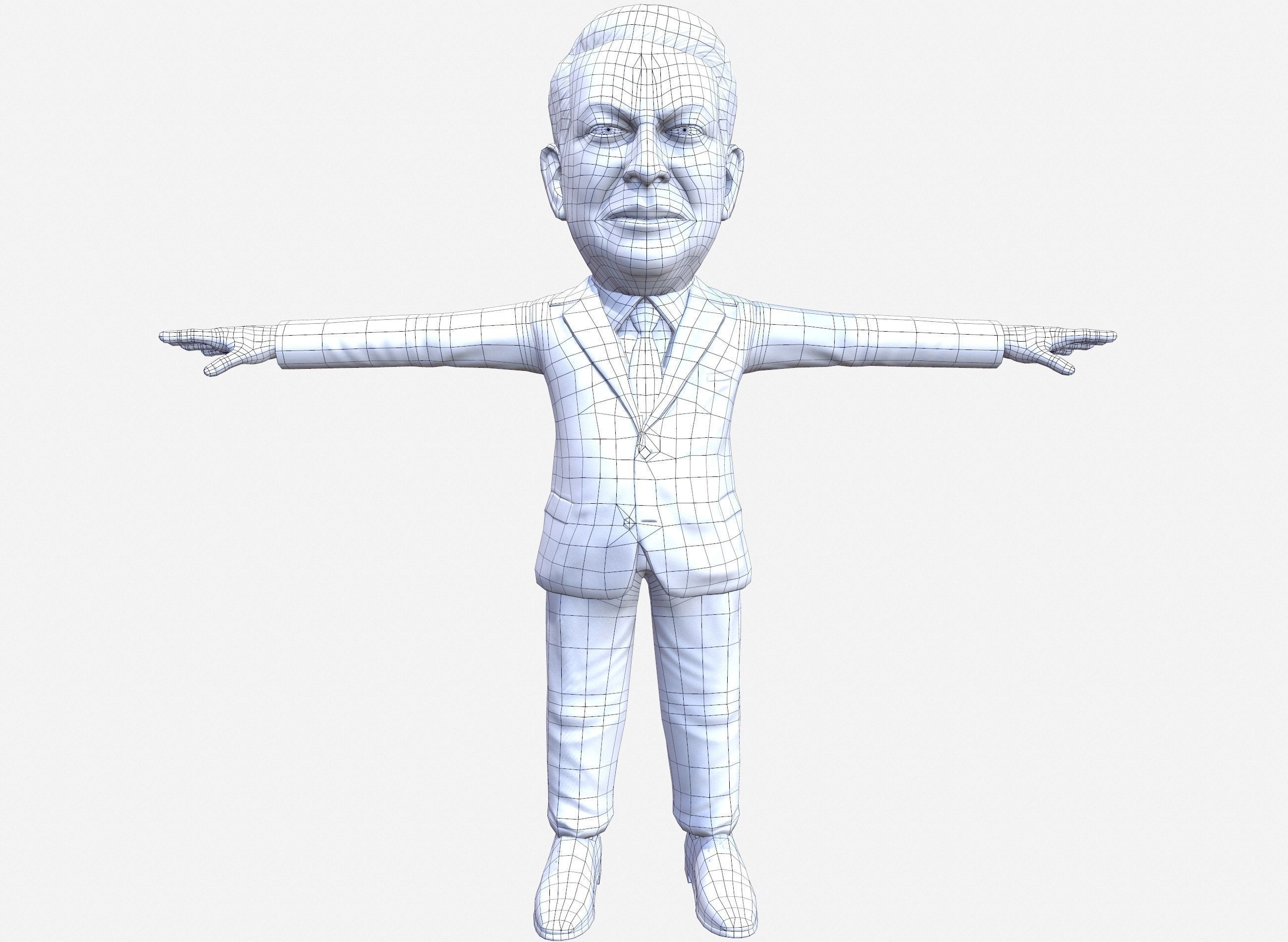 Al Gore caricature  Low-poly 3D model_14