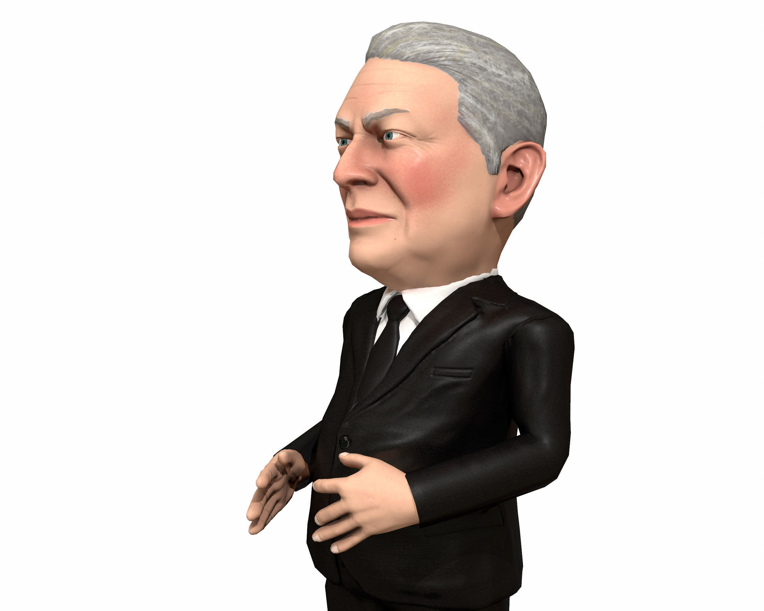 Al Gore caricature  Low-poly 3D model_8