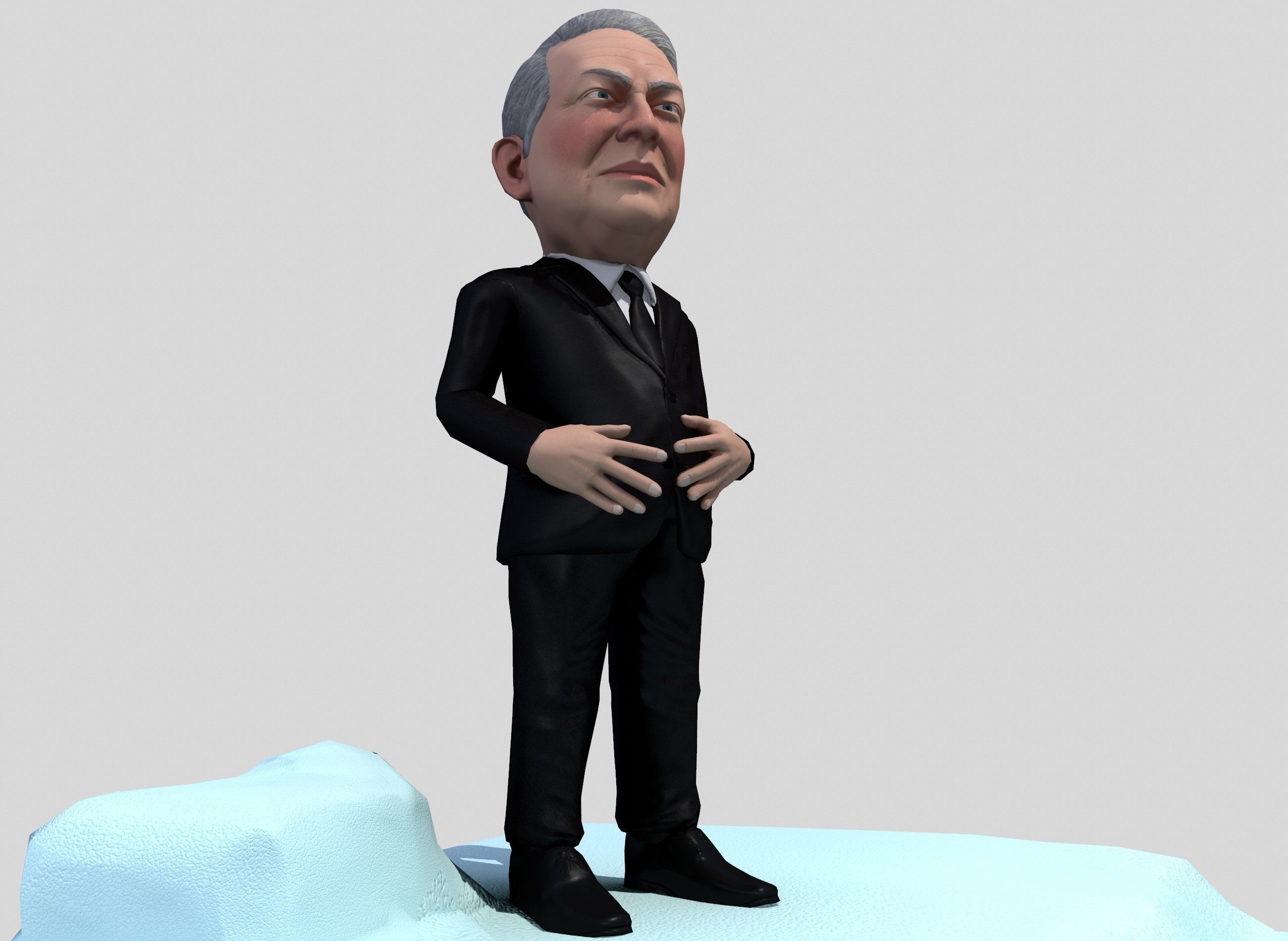Al Gore caricature  Low-poly 3D model_4