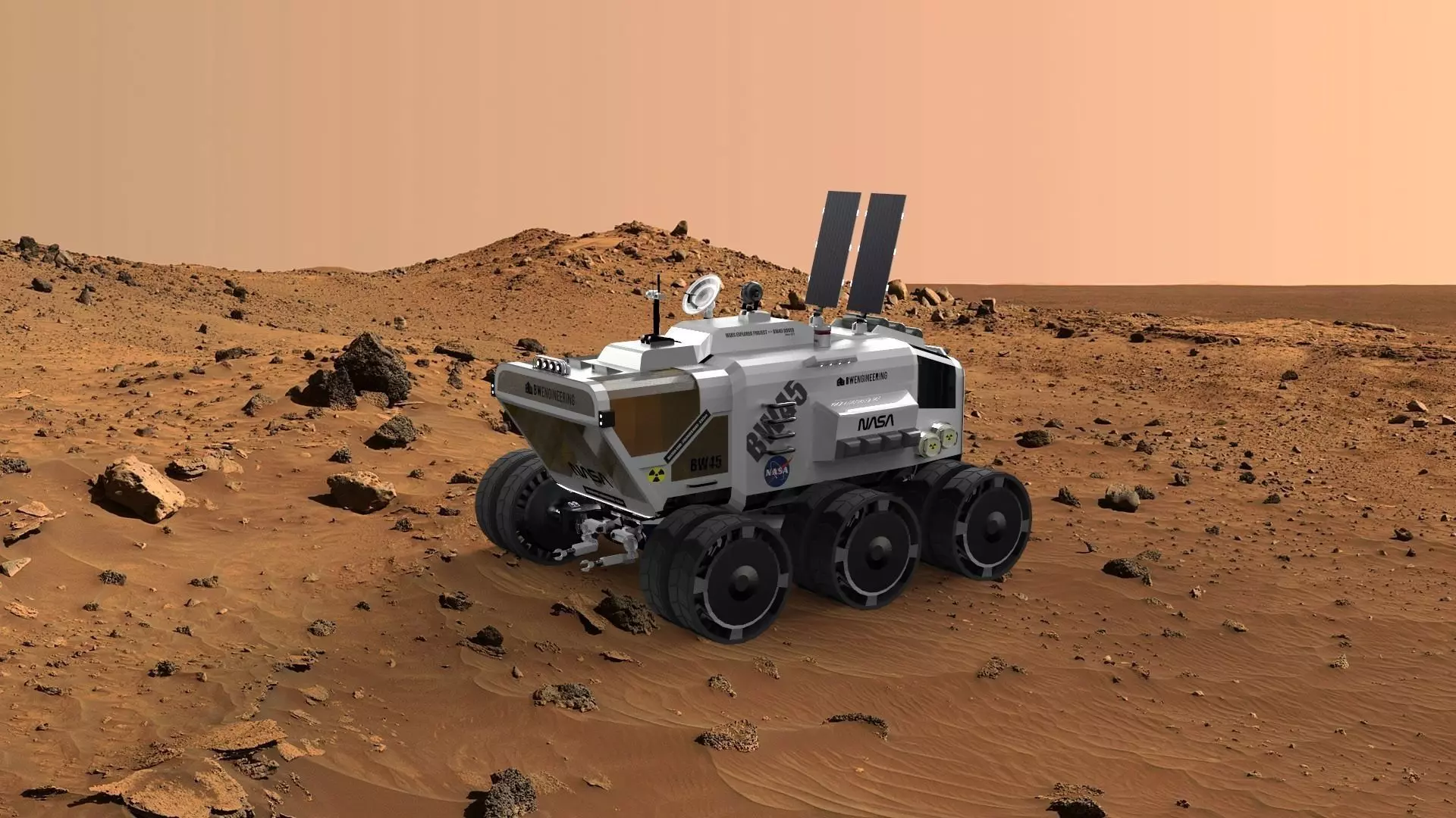 Mars Surface Rover Low-poly 3D model