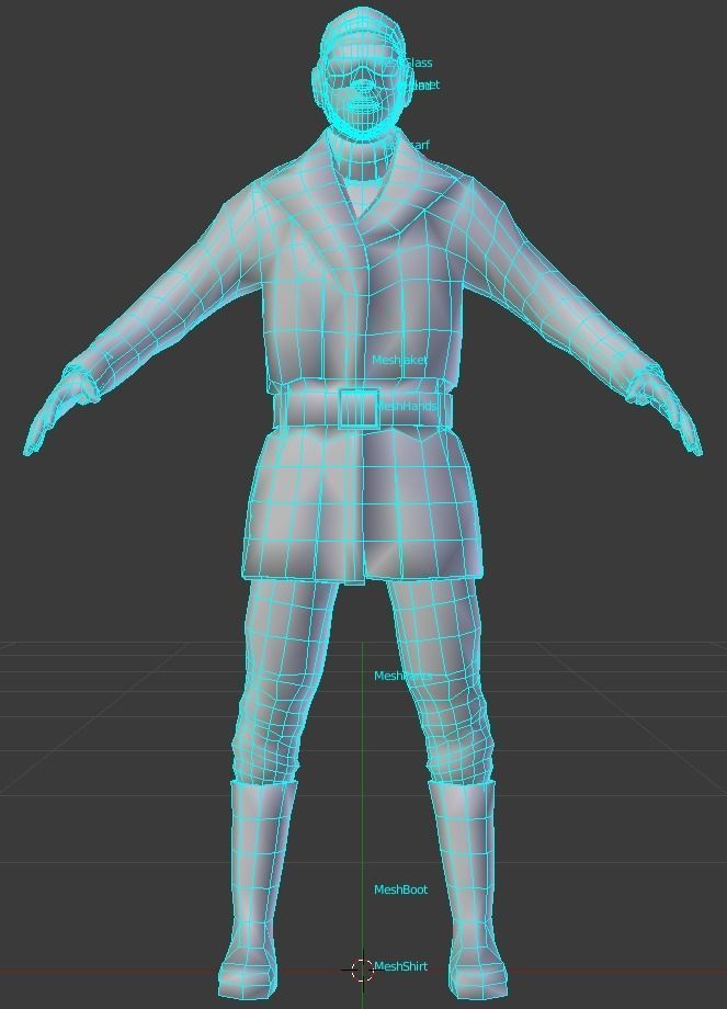 Pilot ww 1 Mesh Free 3D model_5