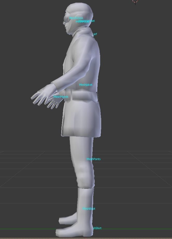 Pilot ww 1 Mesh Free 3D model_4