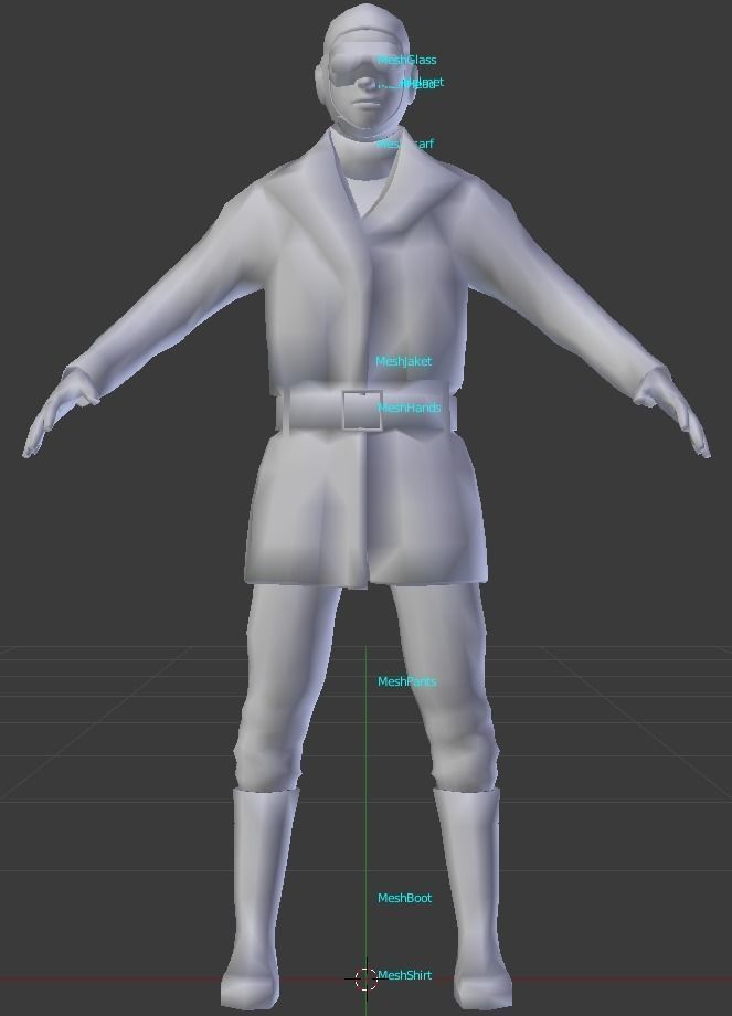 Pilot ww 1 Mesh Free 3D model_1