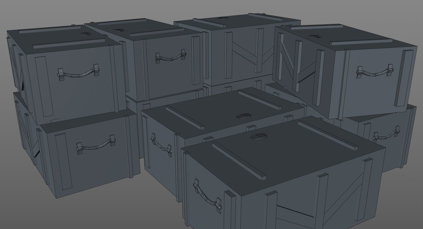 Sci-Fi Crates Low-poly 3D model_11