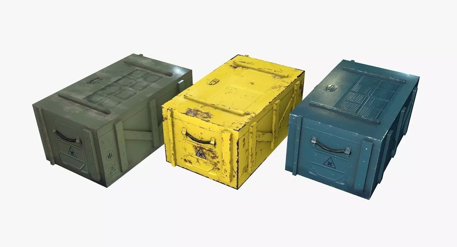 Sci-Fi Crates Low-poly 3D model_0