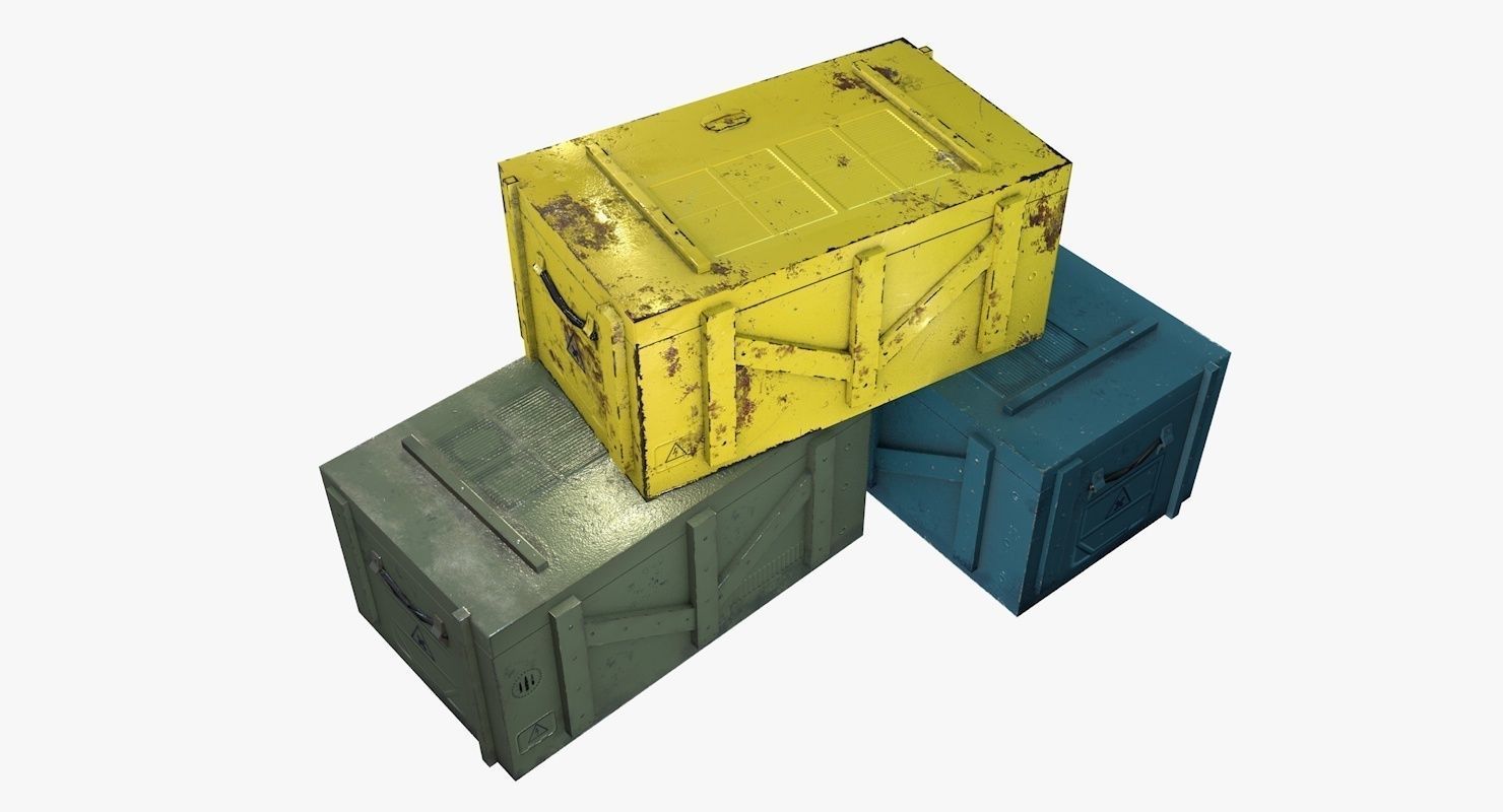 Sci-Fi Crates Low-poly 3D model_4