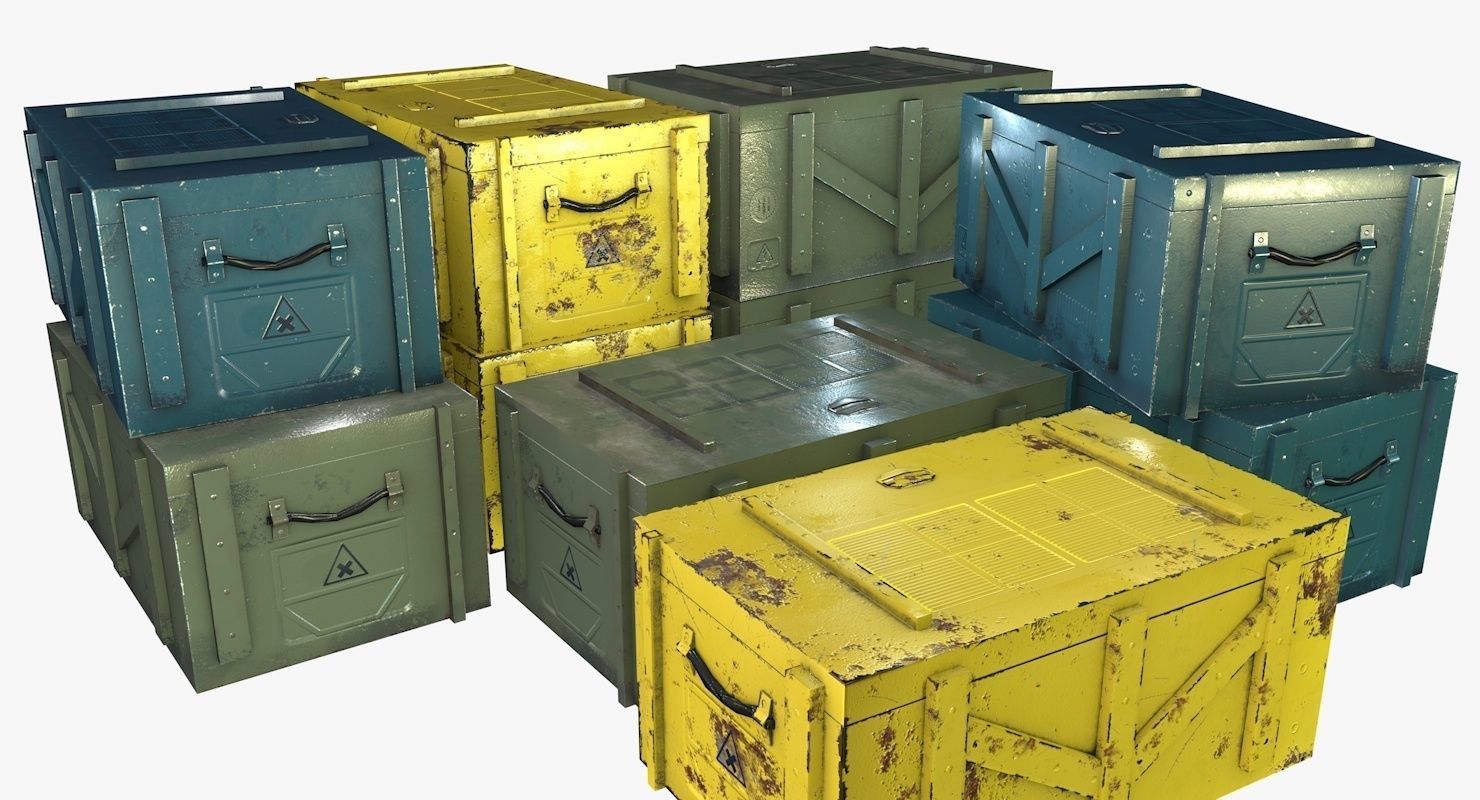 Sci-Fi Crates Low-poly 3D model_10