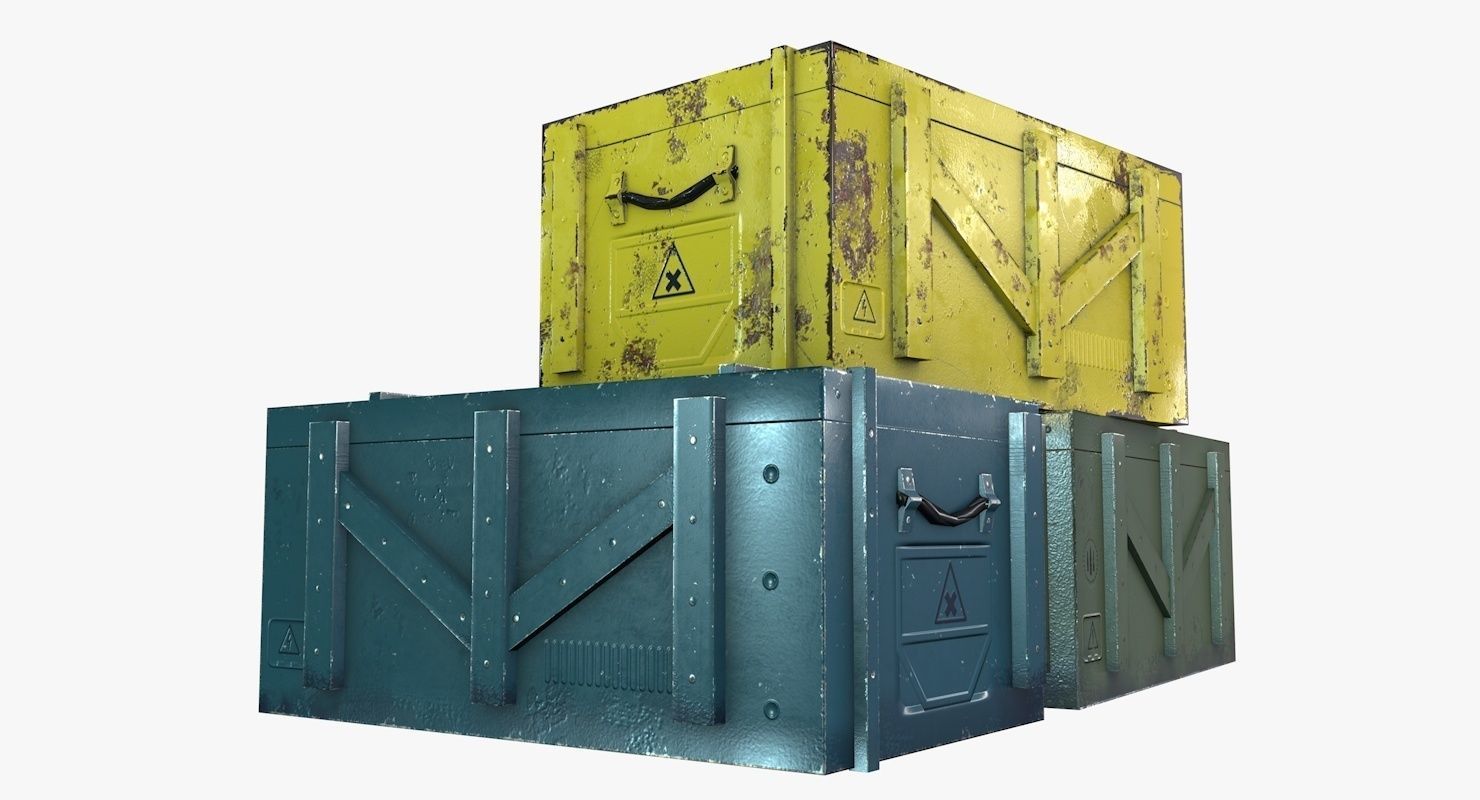 Sci-Fi Crates Low-poly 3D model_7