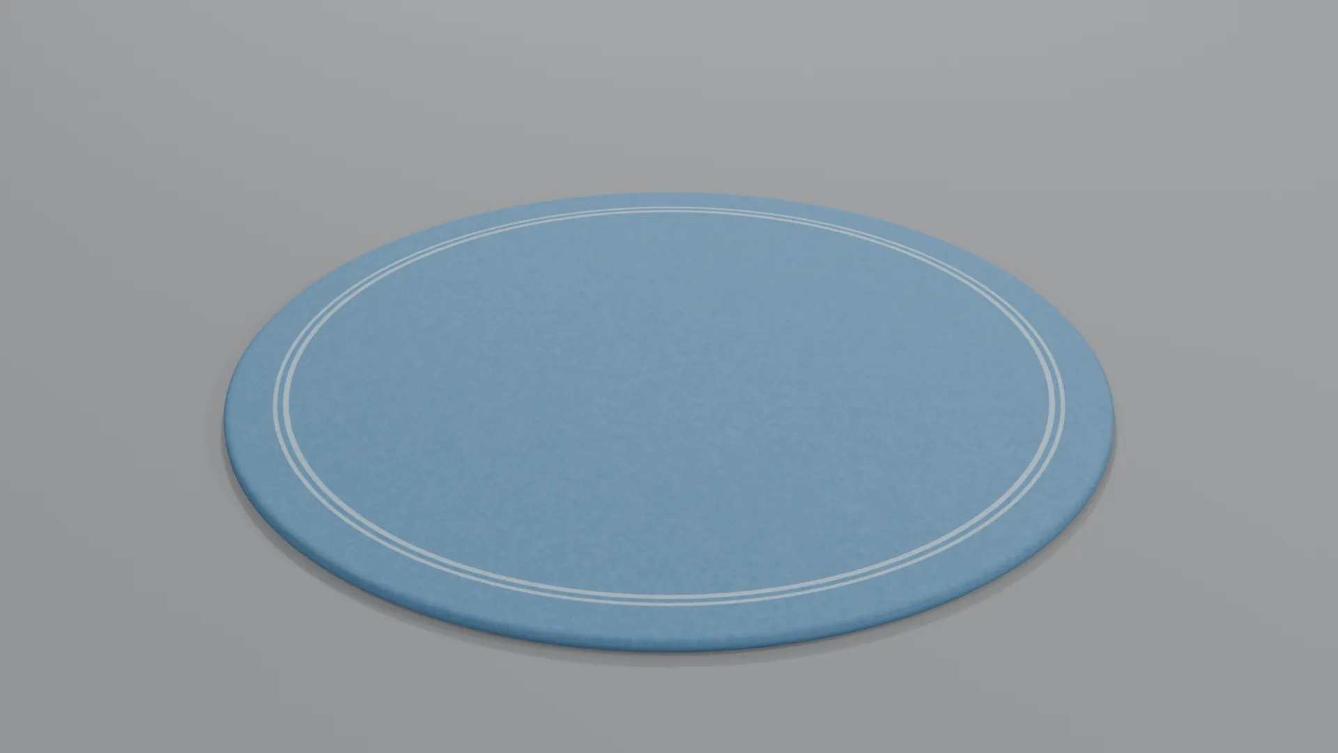 Blue Circular Rug with Narrow Light Border Low-poly 3D model