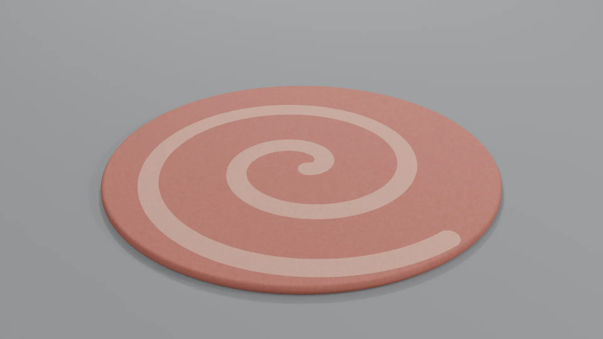 Pink Circular Rug with Cream Spiral Low-poly 3D model