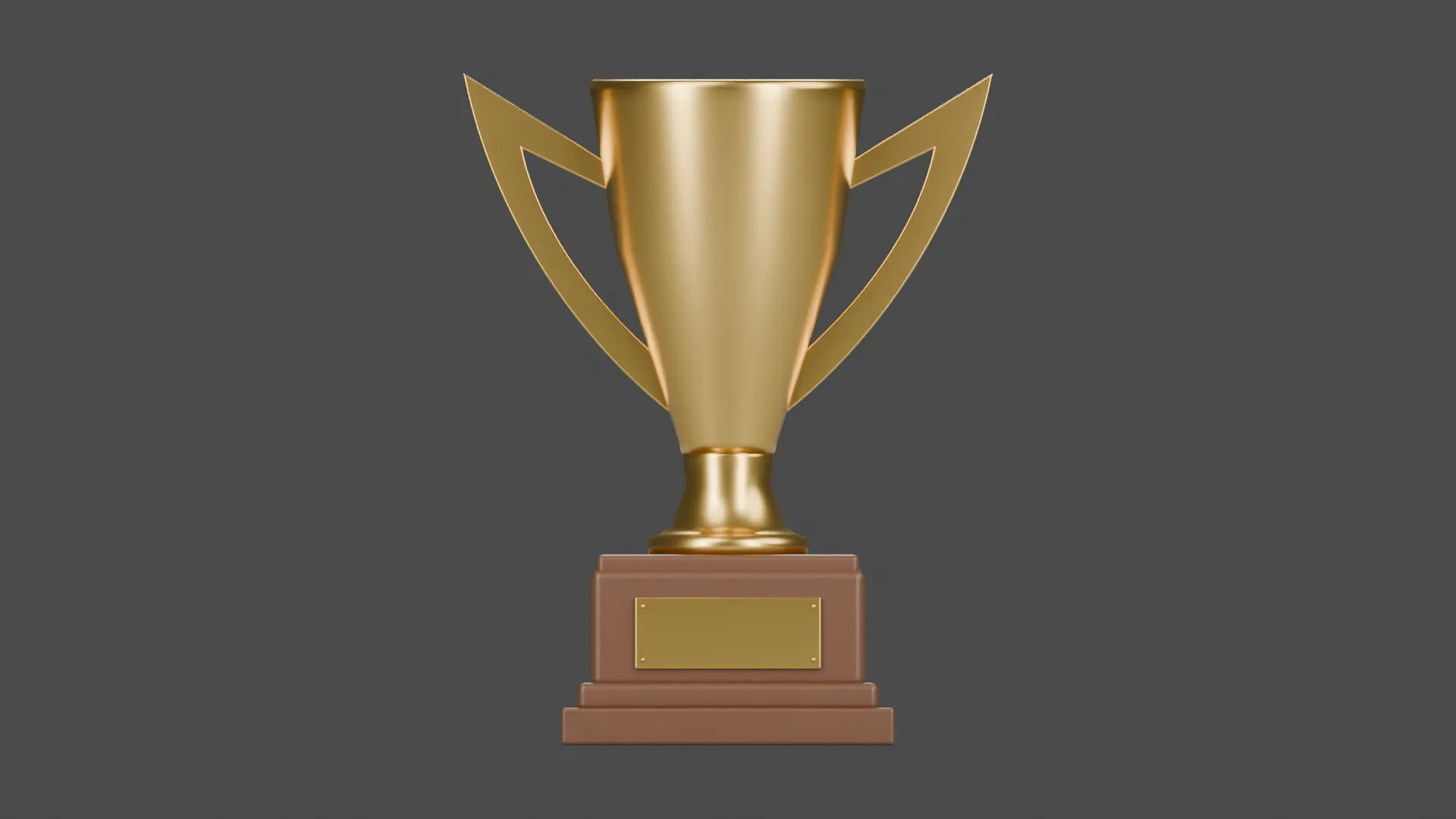Gold Trophy with Swept Wing-Shaped Handles Low-poly 3D model