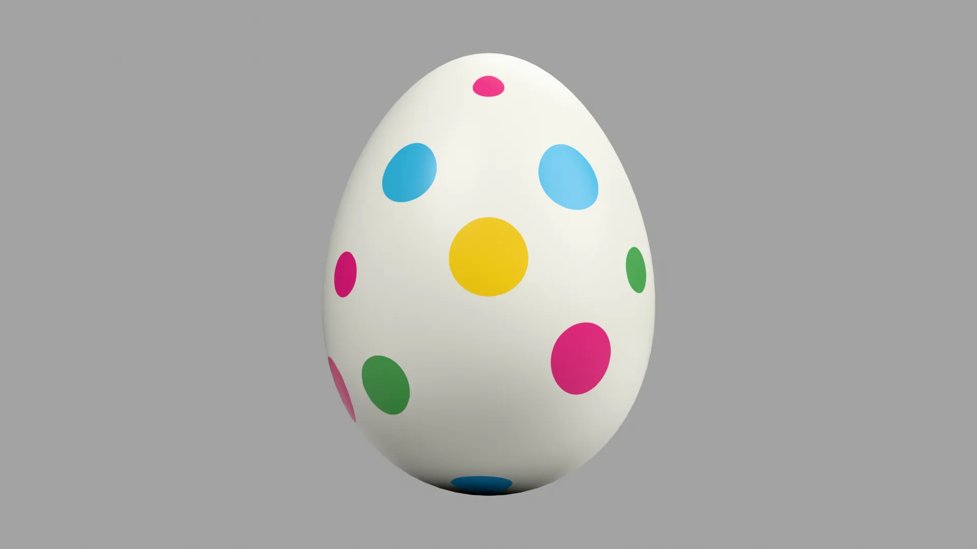 White Easter Egg with Colorful Polka Dots Low-poly 3D model